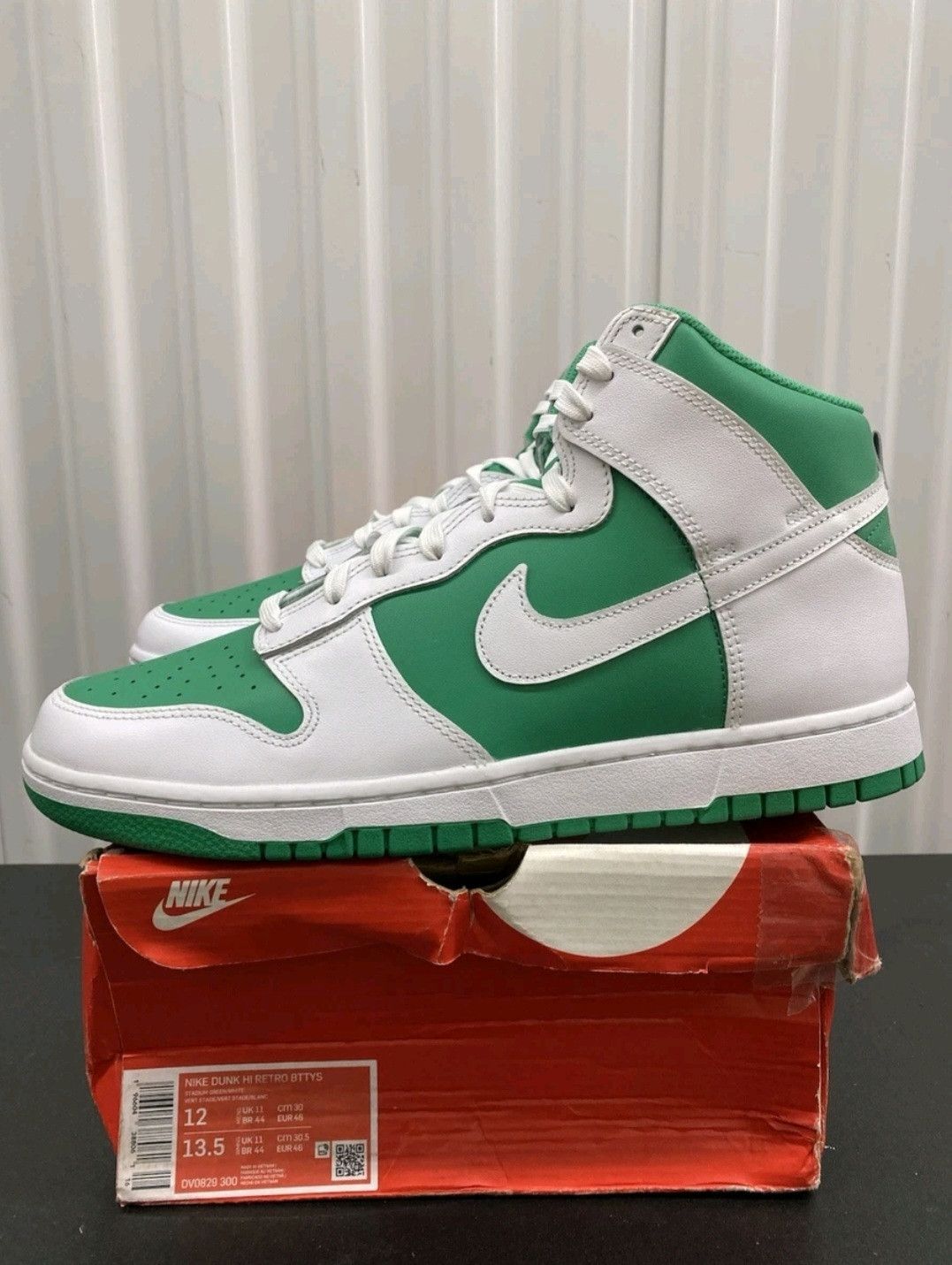 Nike Nike Dunk High White Stadium Green New DS Damaged Box Size US 12 / EU 45 - 1 Thumbnail