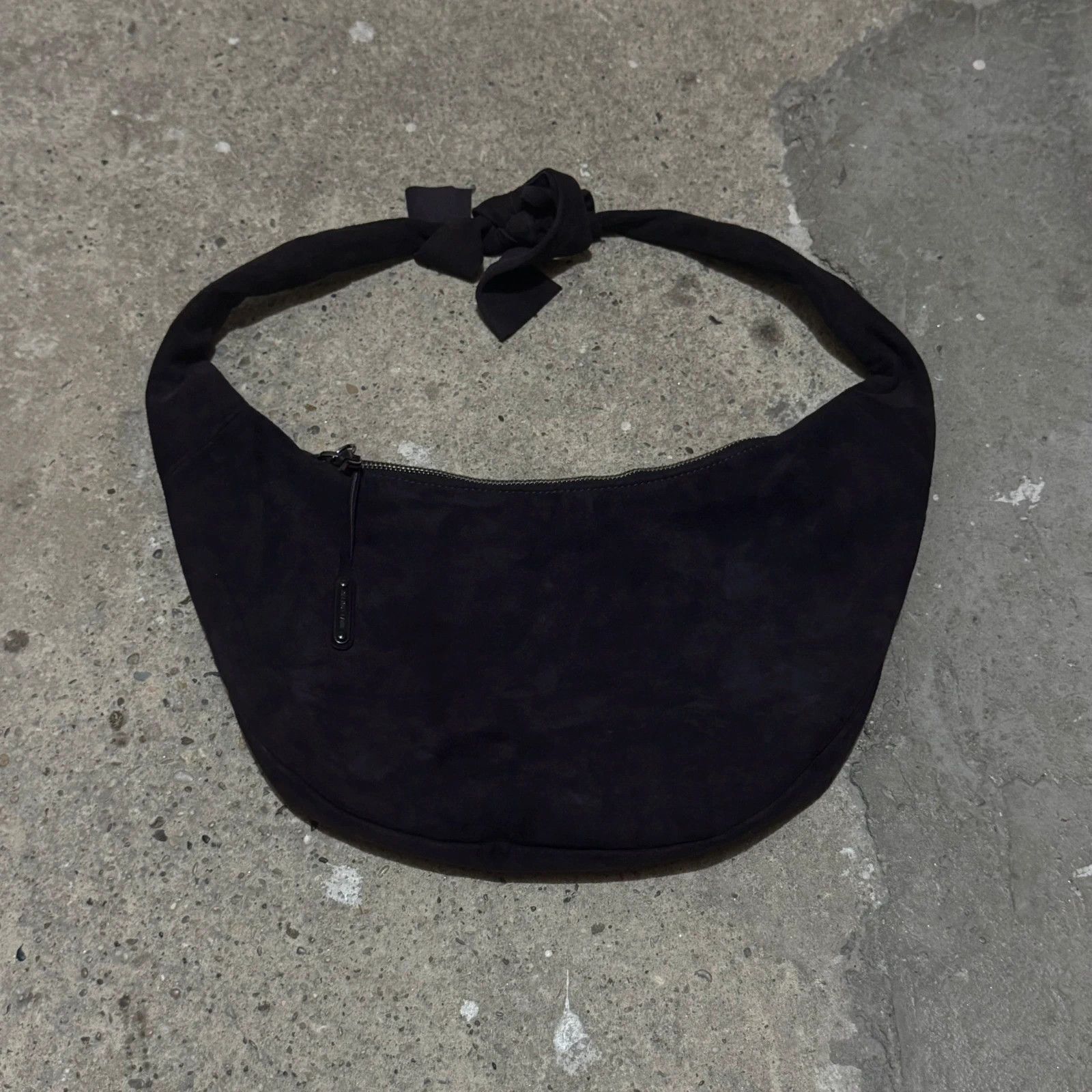 Helmut Lang 00‘ Helmut Lang velour leather croissant bag Size ONE SIZE - 1 Thumbnail