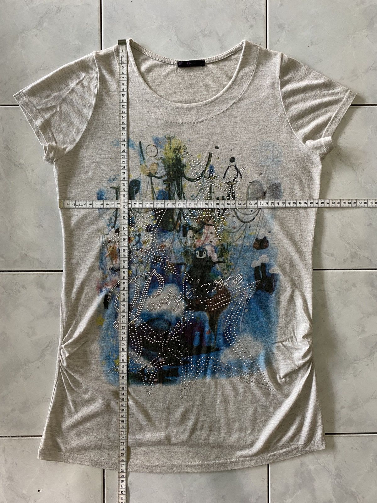 Japanese Brand Gofi Japanese Vintage Surreal Art Graphic Tee Studded Detail Size M / US 6-8 / IT 42-44 - 16 Thumbnail