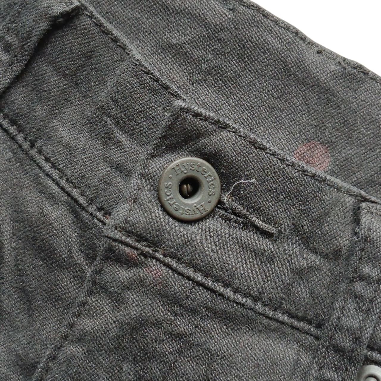 Hysteric Glamour Hysteric Glamour Distressed Zipper Studded Black Biker Jeans Size 23" - 6 Thumbnail