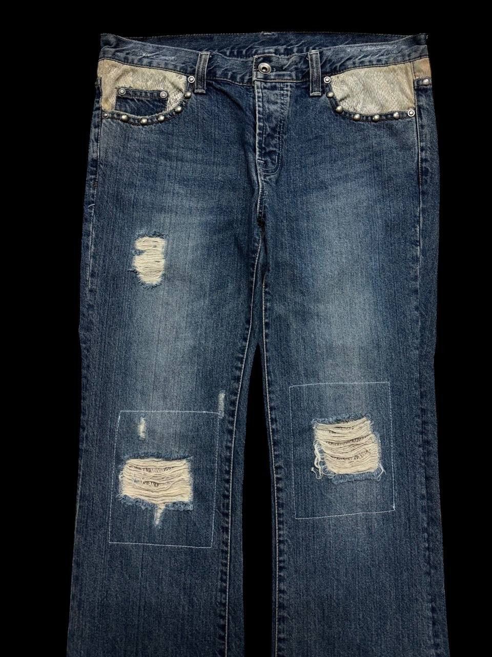 Other FLARE Japanese Rare Distress Snake Skin Studded Insane Jean Size US 32 / EU 48 - 3 Thumbnail