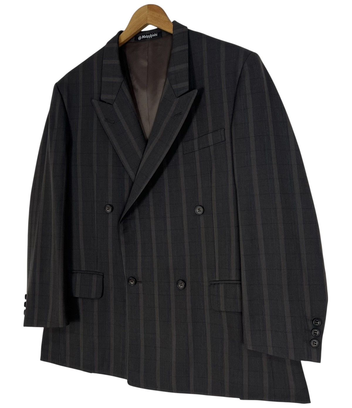 Balenciaga Vintage Balenciaga Double Breasted Blazer 90s Shadow Stripe Size US XL / EU 56 / 4 - 3 Thumbnail