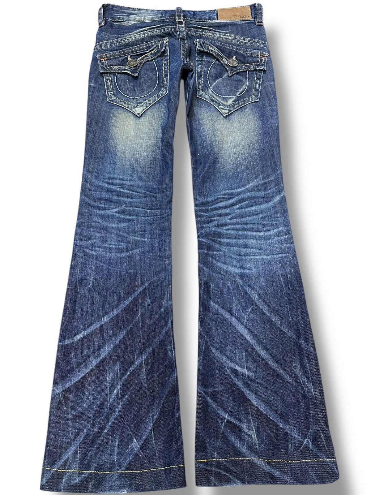 Japanese Brand Vintage Lolita Flare Bootcut Clawmark Whiskers Denim Size US 29 - 6 Thumbnail