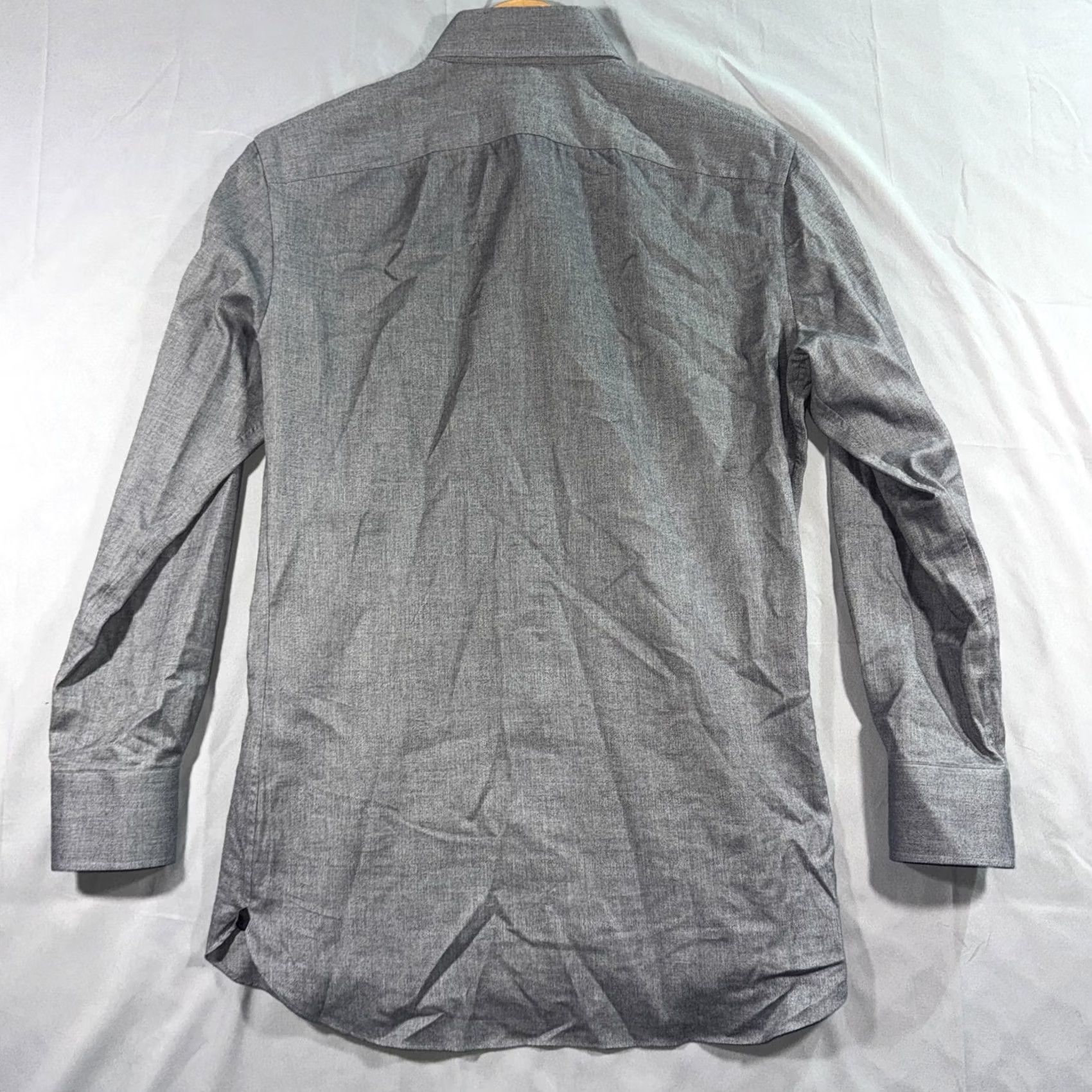 Vintage Borriello Dress Shirt Mens 15.5 39 Gray Solid Button Down Long Sleeve Casual Size US L / EU 52-54 / 3 - 2 Thumbnail