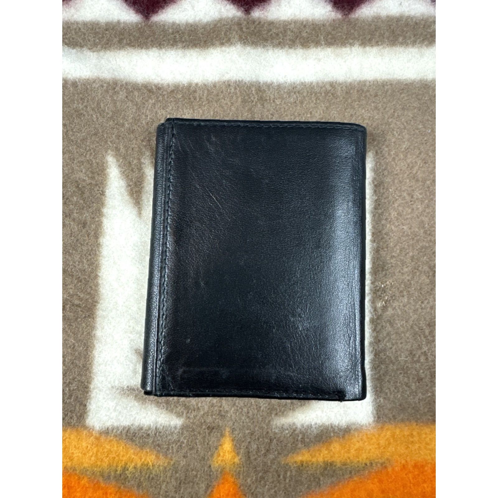 Vintage Genuine Black Leather Letter N Tri Fold Mens Wallet Size ONE SIZE - 3 Thumbnail