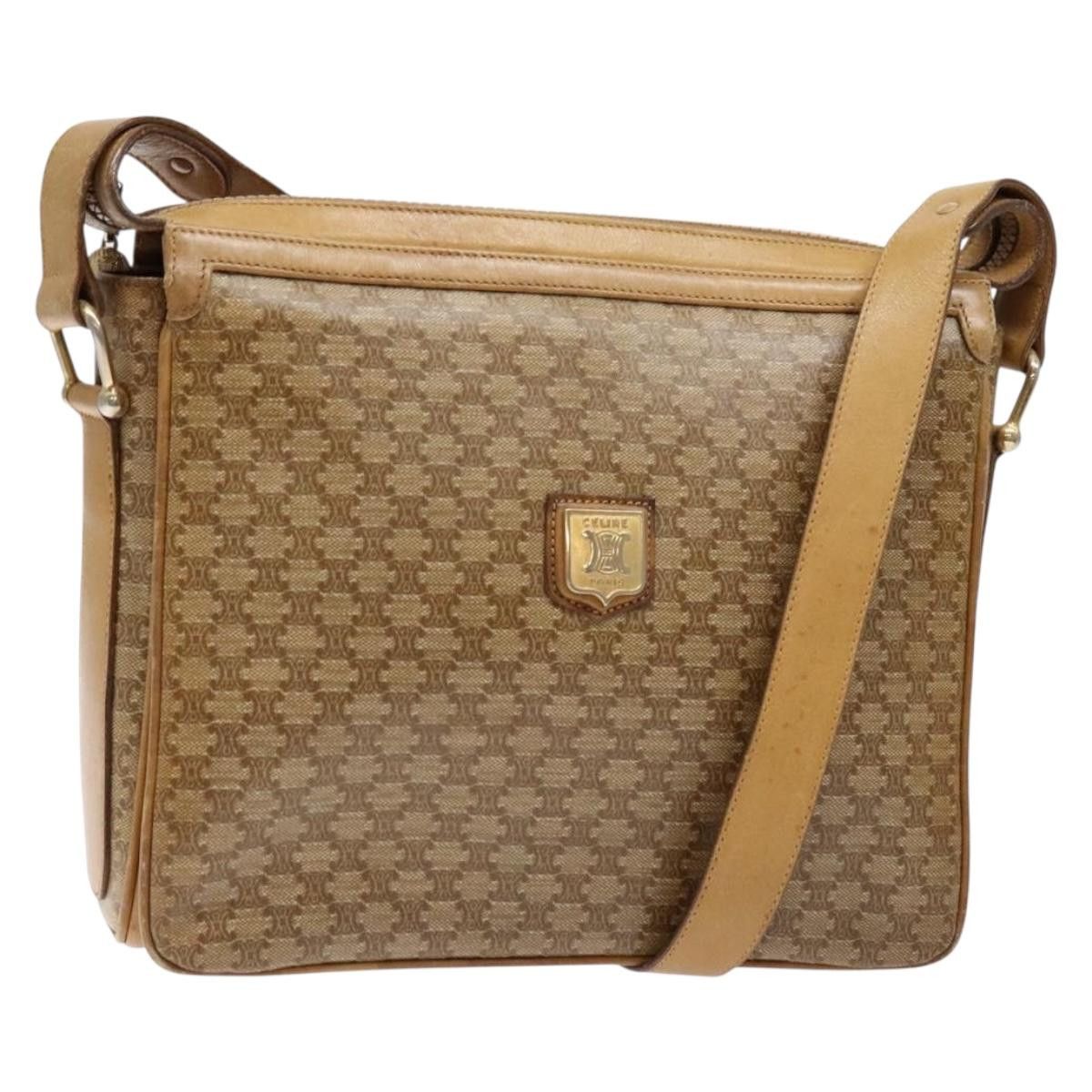 Celine CELINE Macadam Canvas Shoulder Bag Beige Gold Size ONE SIZE - 1 Thumbnail