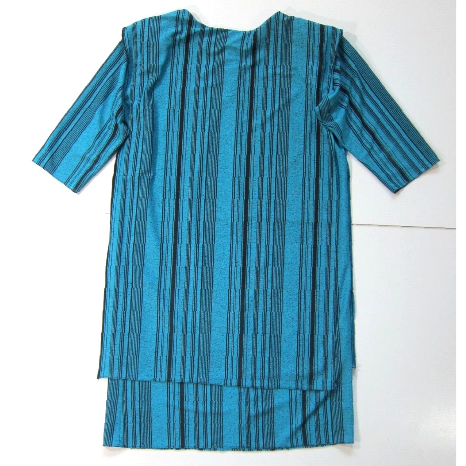 Vintage VINTAGE Jane Baar New York Blue Black Stripe 3/4 Sleeve Tunic Boxy Dress 12/L Size XL / US 12-14 / IT 48-50 - 2 Thumbnail