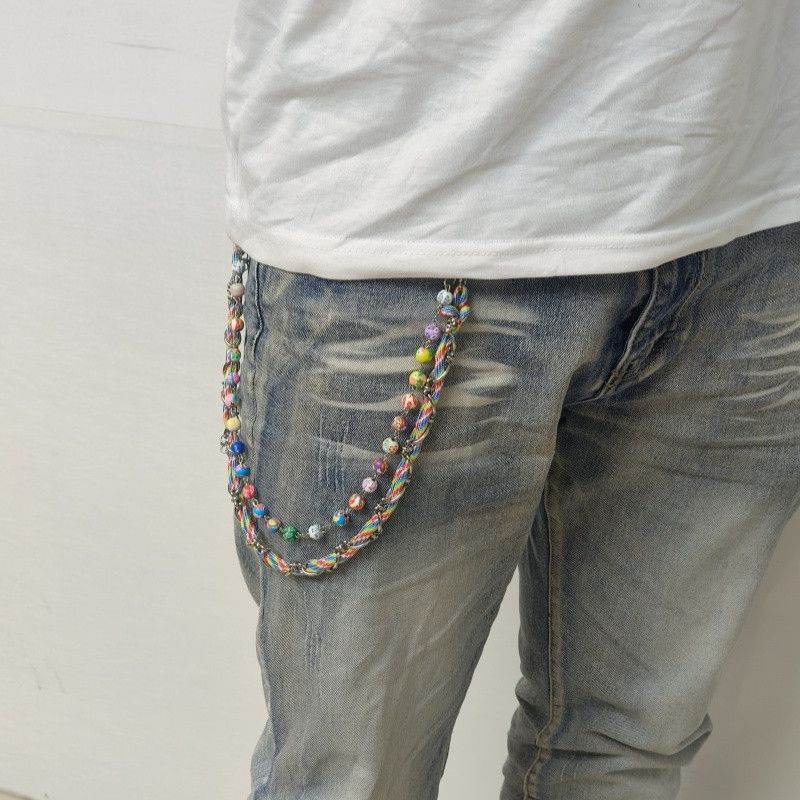 Japanese Brand × Jewelry Two-Layer Colorful Rope Pants Chain Stainless Steel Size ONE SIZE - 4 Thumbnail