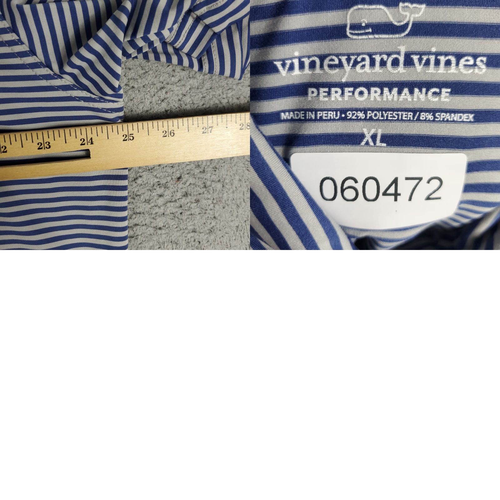 Vineyard Vines Vineyard Vines Polo Shirt Mens XL Gray Blue Striped Performance Golf Shirt Size US XL / EU 56 / 4 - 8 Thumbnail