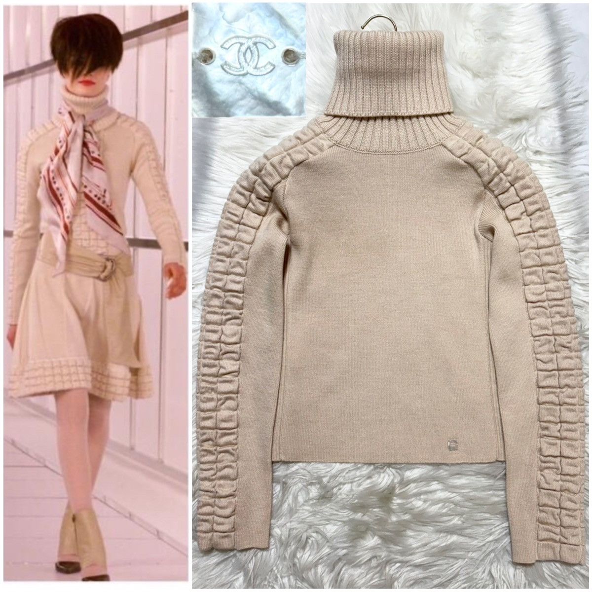 Chanel Authentic Chanel Matelassé Turtleneck Sweater Size S / US 4 / IT 40 - 1 Thumbnail