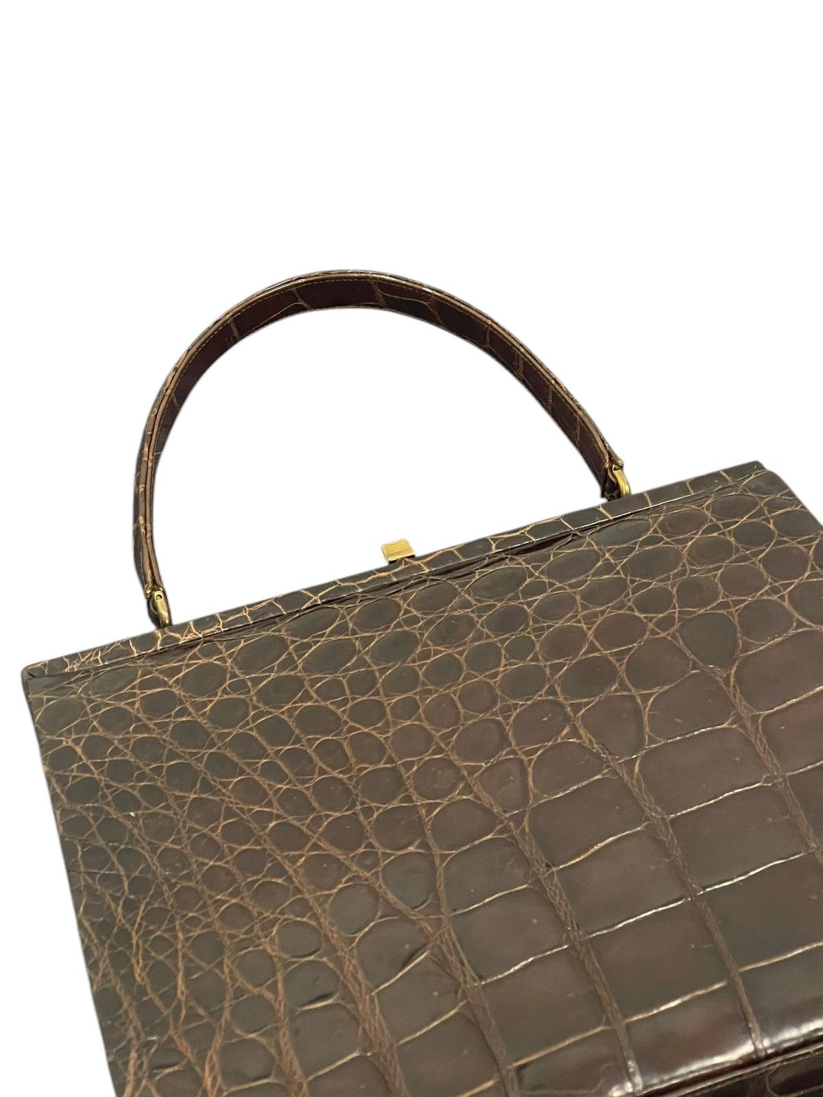 Genuine Leather Crocodile Skin Vtg DK Germany Hand Bag 1🟩3 Size ONE SIZE - 15 Thumbnail