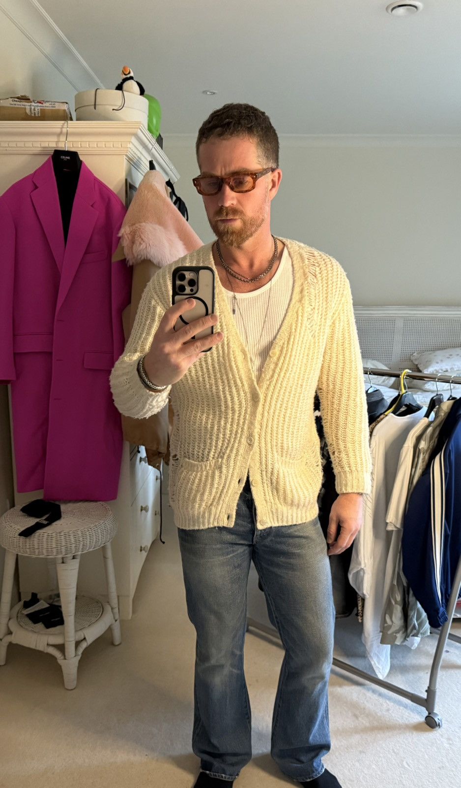 Saint Laurent Paris SS16 Saint Laurent surf sound Hedi destroyed cardigan XL Size US XL / EU 56 / 4 - 10 Thumbnail