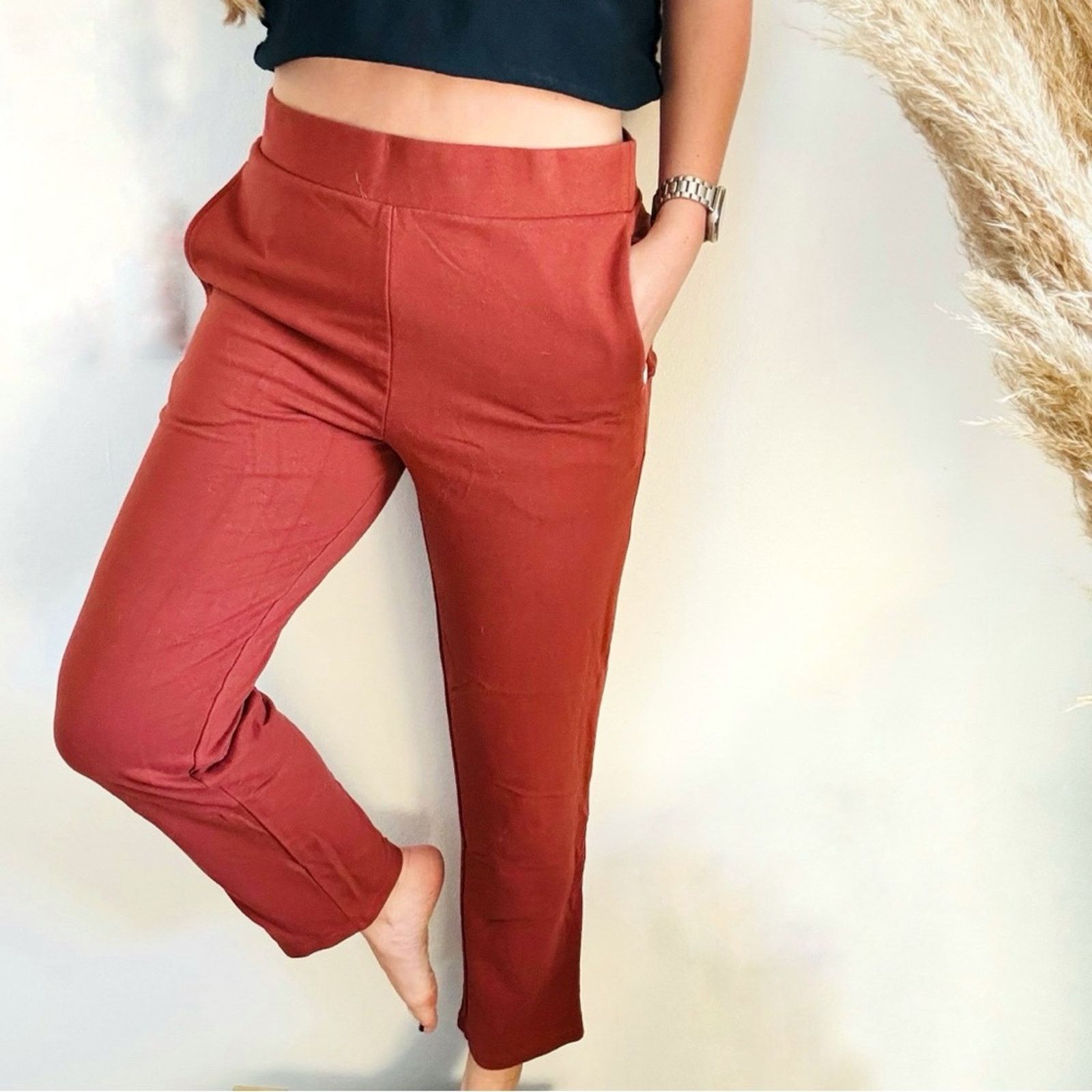 Ugg NEW UGG Straight Rust Brick Red Sweatpants Lounge PJ Pant Size 27" / US 4 / IT 40 - 1 Thumbnail