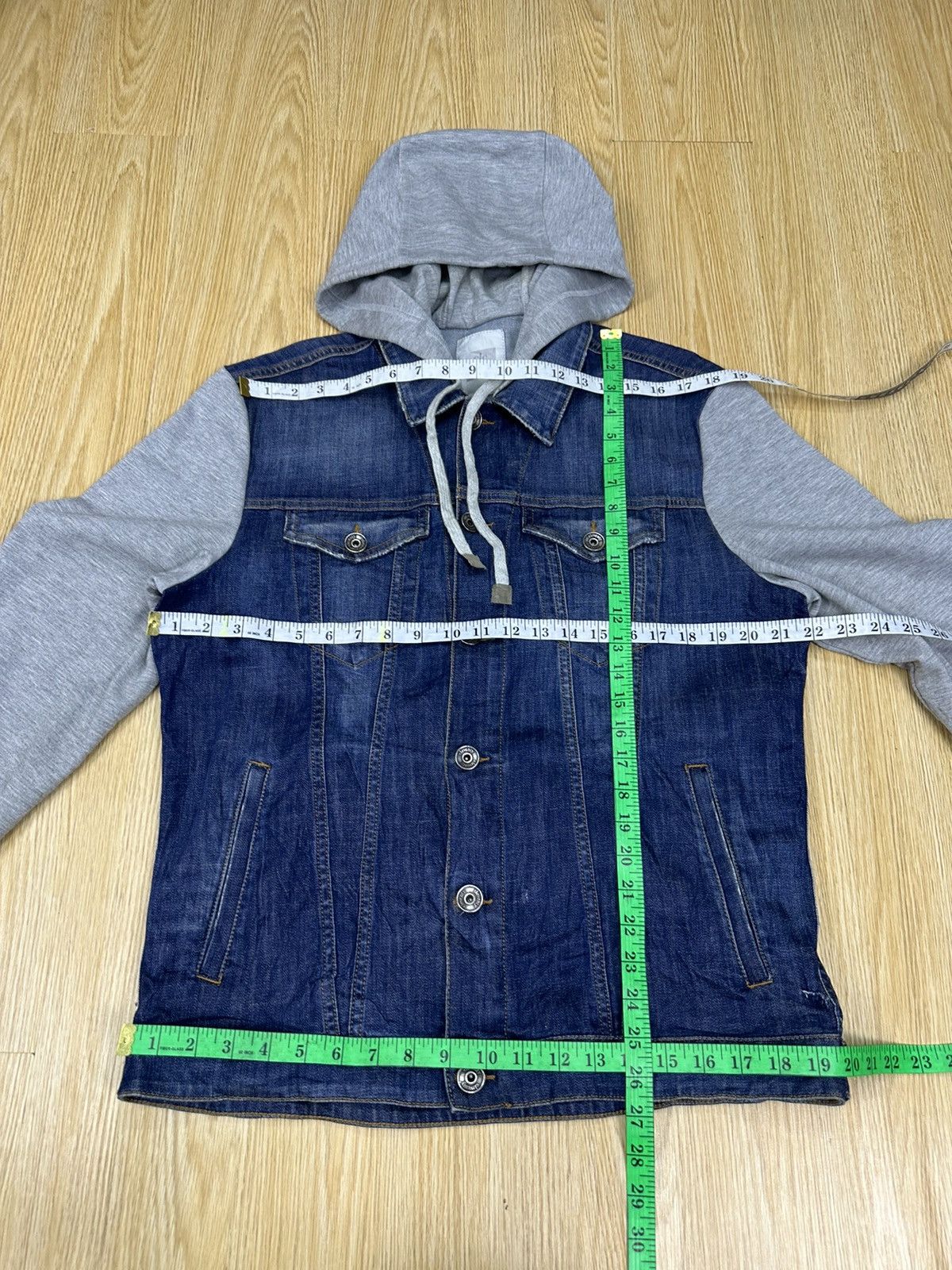 Eleventy Eleventy Denim Hoodie Made In Italy Jacket Z210 Size US L / EU 52-54 / 3 - 8 Thumbnail