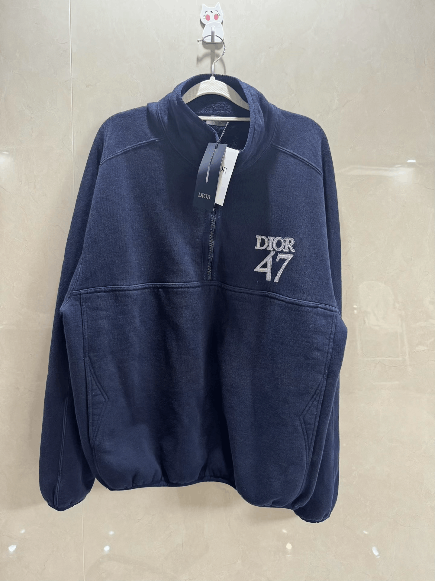 Dior DIOR 47 Embroidery Semi-Zip Sweatshirt Size US L / EU 52-54 / 3 - 1 Thumbnail