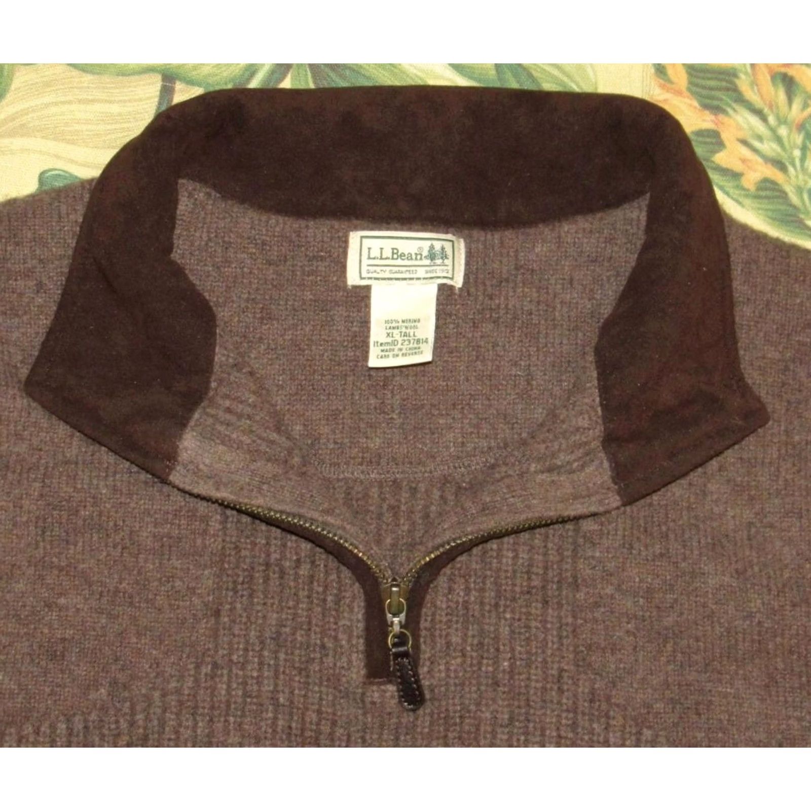 Vintage LL BEAN Brown Merino Lambswool Waterfowl Sweater XL Tall Mens Pullover Size US XL / EU 56 / 4 - 2 Thumbnail