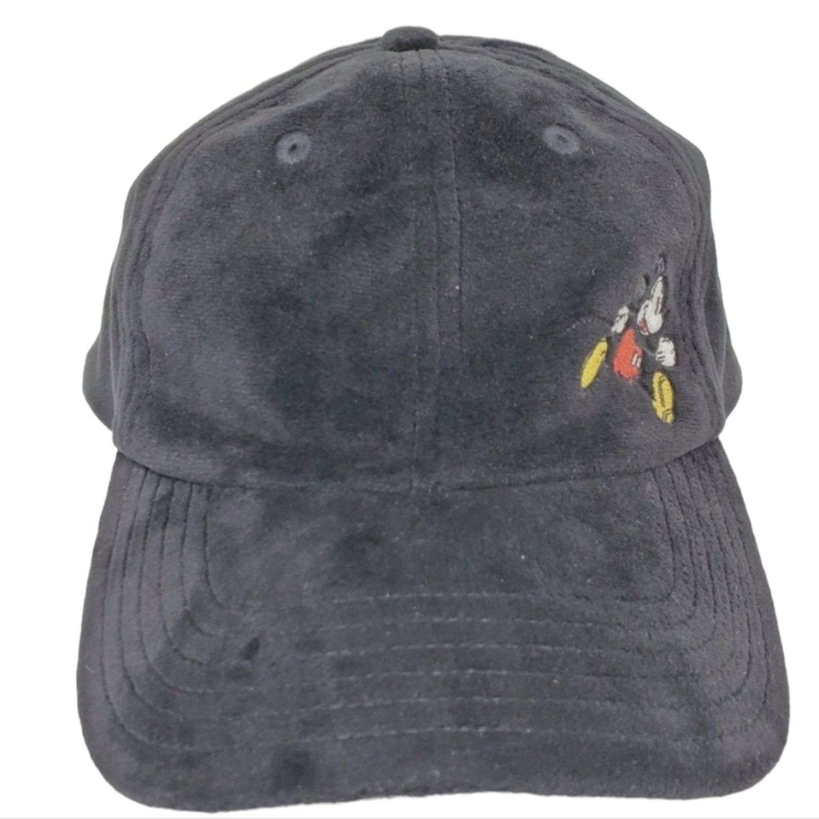Disney Disney Park Black Mickey Mouse Velour Embordered Dad Hat Cap Size ONE SIZE - 1 Thumbnail