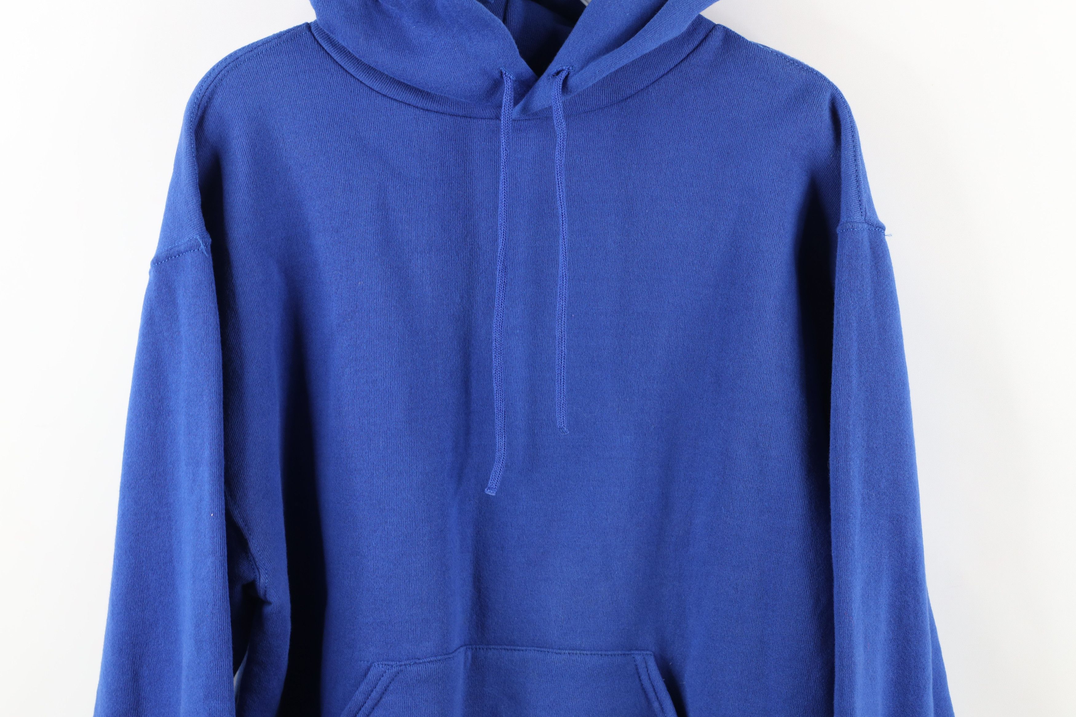 Russell Athletic Vintage 90s Russell Athletic Blank Hoodie Sweatshirt Blue Size US M / EU 48-50 / 2 - 3 Thumbnail