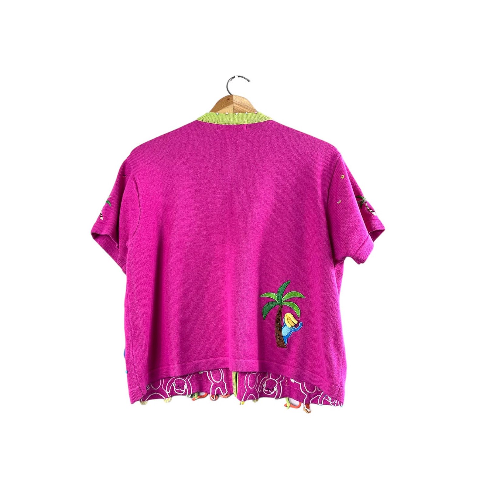 Vintage Vintage Acrylic and Cotton Fun Monkey Button Front Shirt L Size L / US 10 / IT 46 - 4 Thumbnail