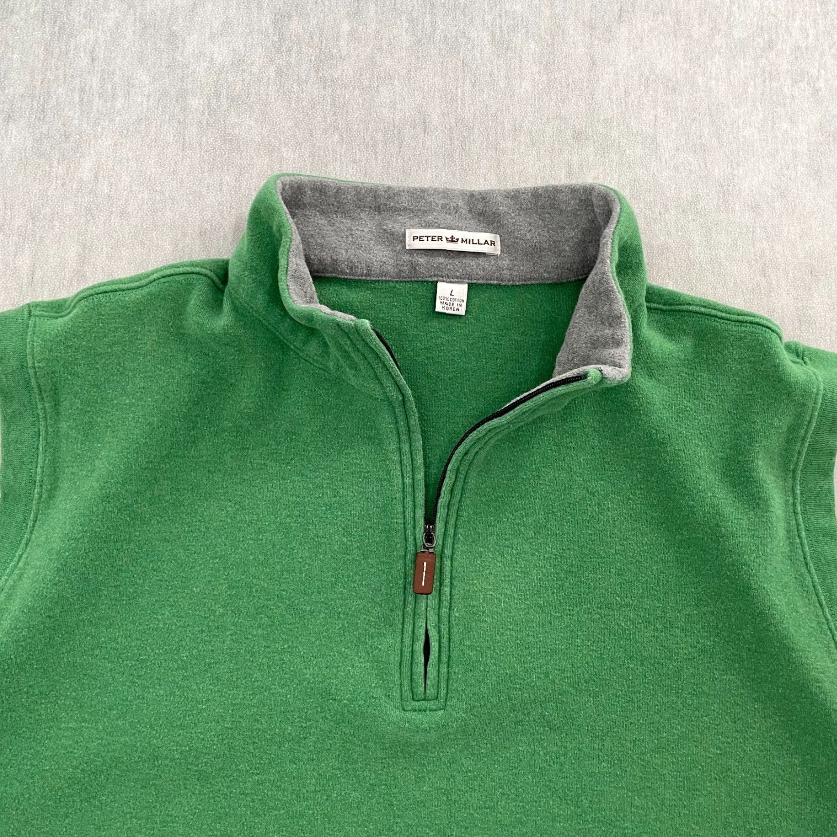 Peter Millar Peter Millar Vest Adult Large Green 1/4 Zip Cotton Golf Pullover Mens Size US L / EU 52-54 / 3 - 4 Thumbnail