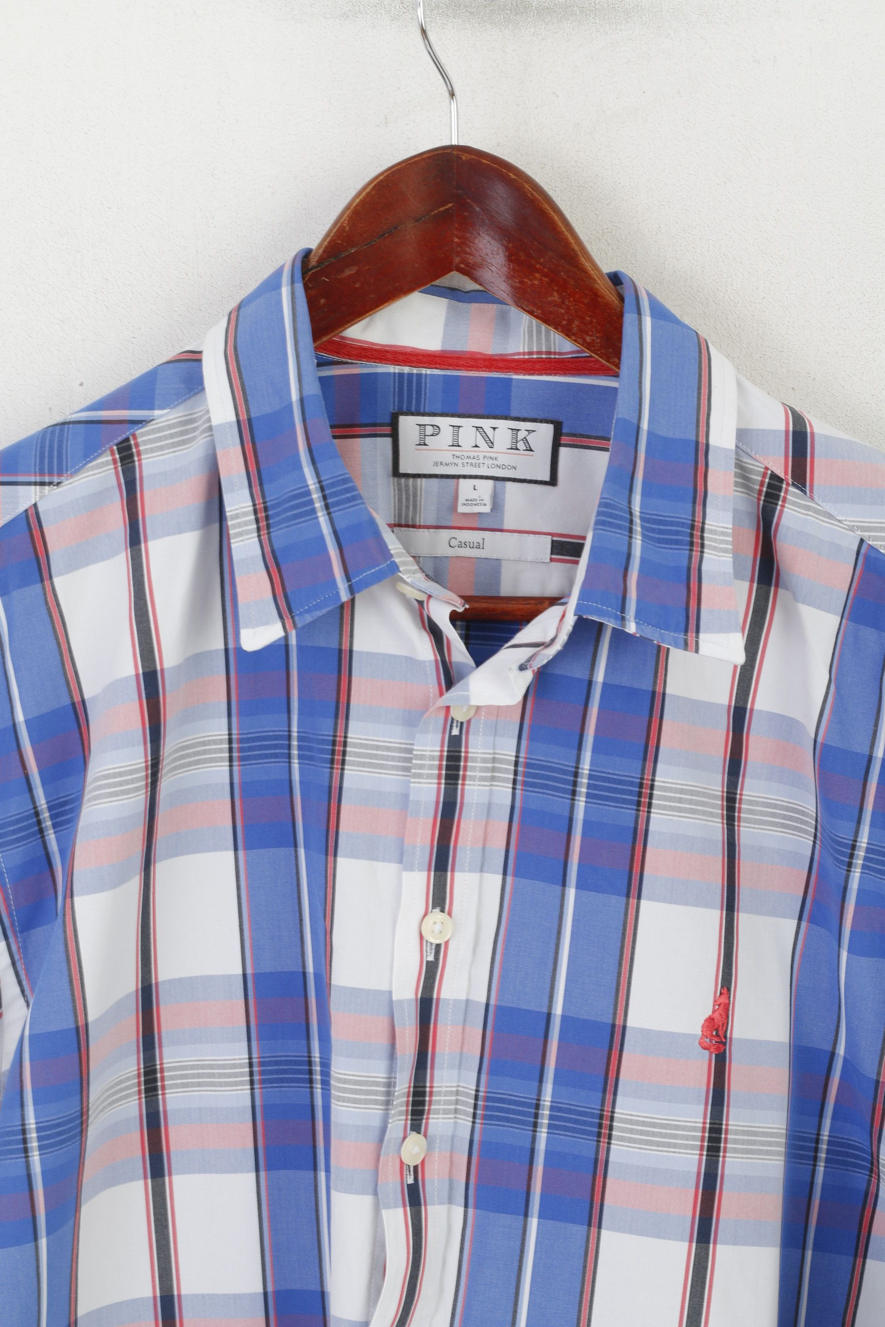 Thomas Pink Thomas Pink London Men L Casual Shirt Blue Cotton 6112 Size US L / EU 52-54 / 3 - 6 Thumbnail