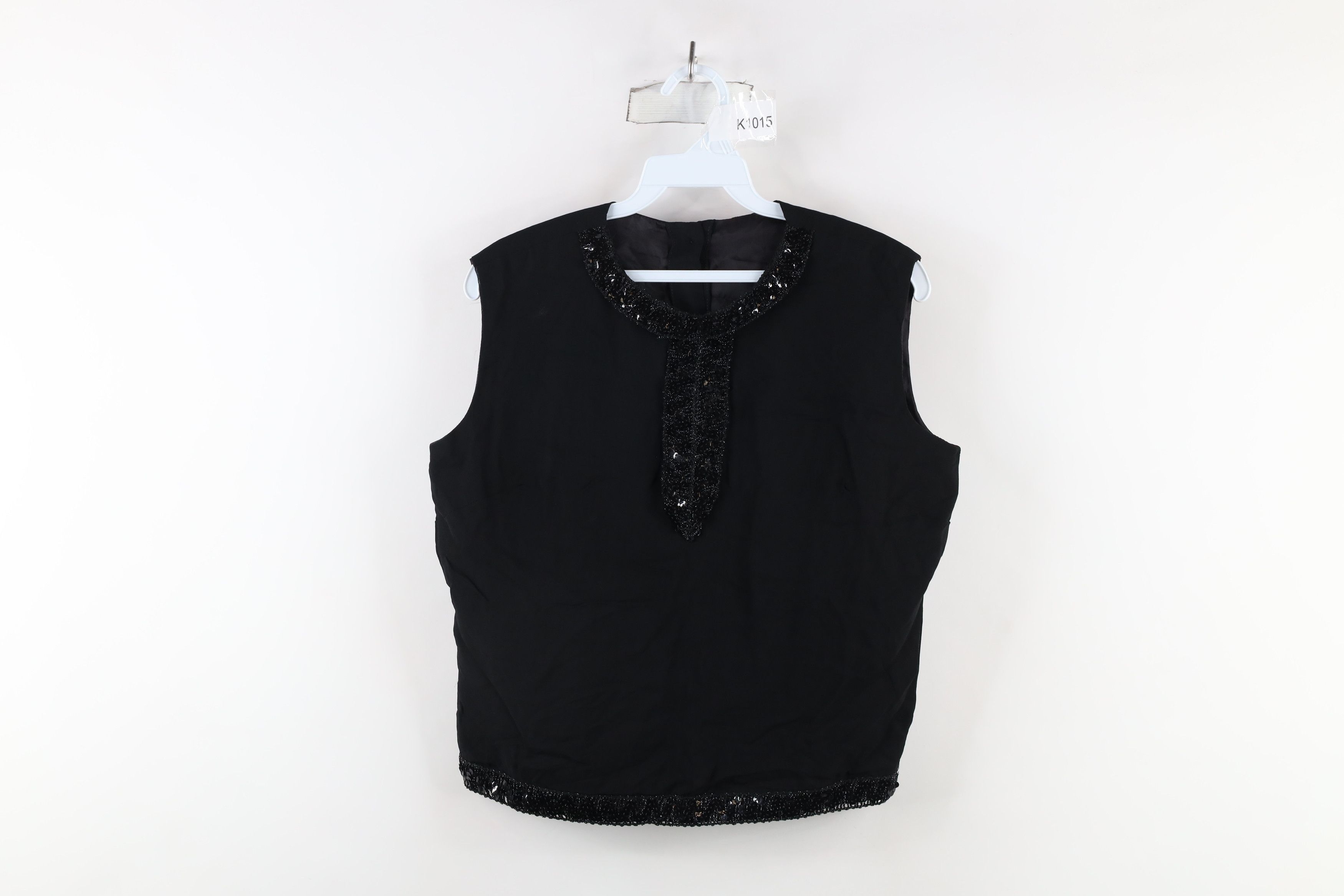 Vintage Vintage 80s 90s Streetwear Button Sleeveless Sequin Shirt Size M / US 6-8 / IT 42-44 - 1 Thumbnail