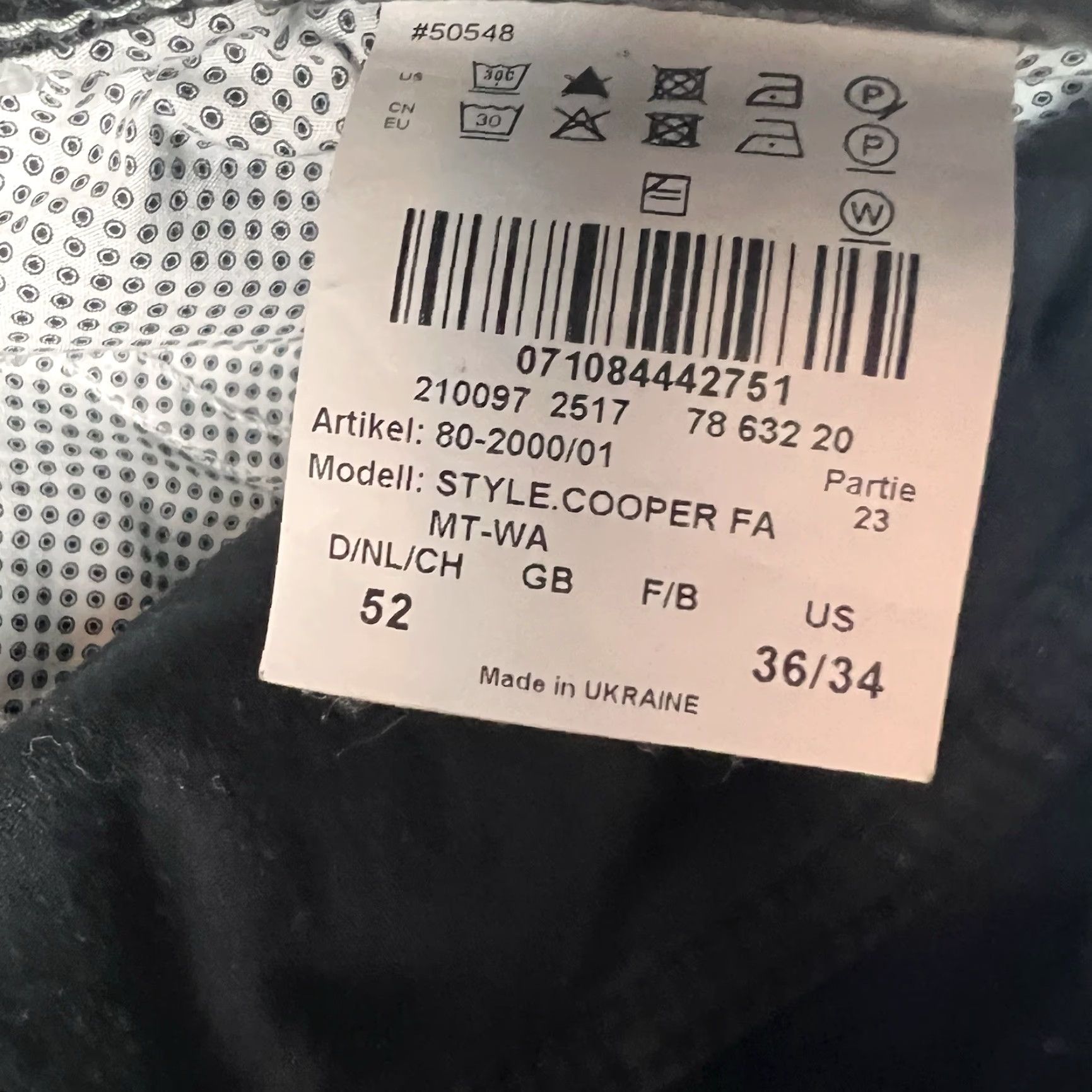 BRAX Brax Pants Mens 36x34 Black Cotton Elastane Chino Straight Fall Summer Preppy 5-Pocket Comfort Stretch Regular Size US 36 / EU 52 - 7 Thumbnail