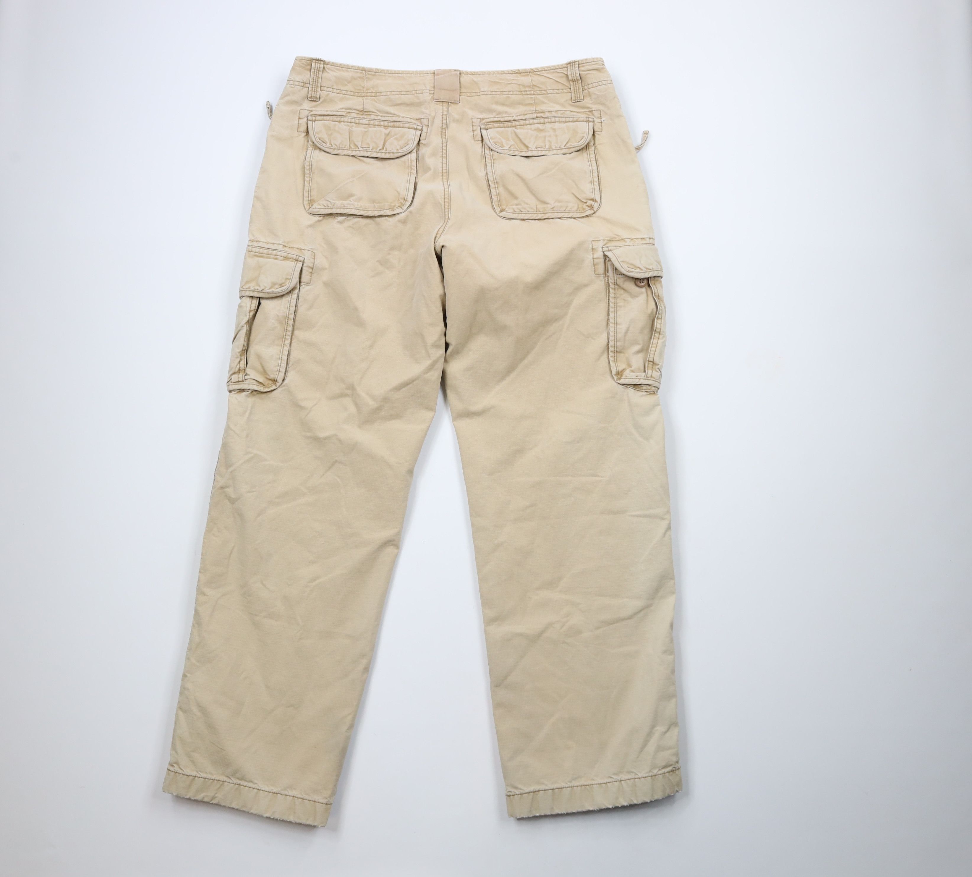 L.L. Bean × Vintage Vintage LL Bean Stonewash Flannel Lined Wide Leg Cargo Pants Size US 36 / EU 52 - 11 Thumbnail