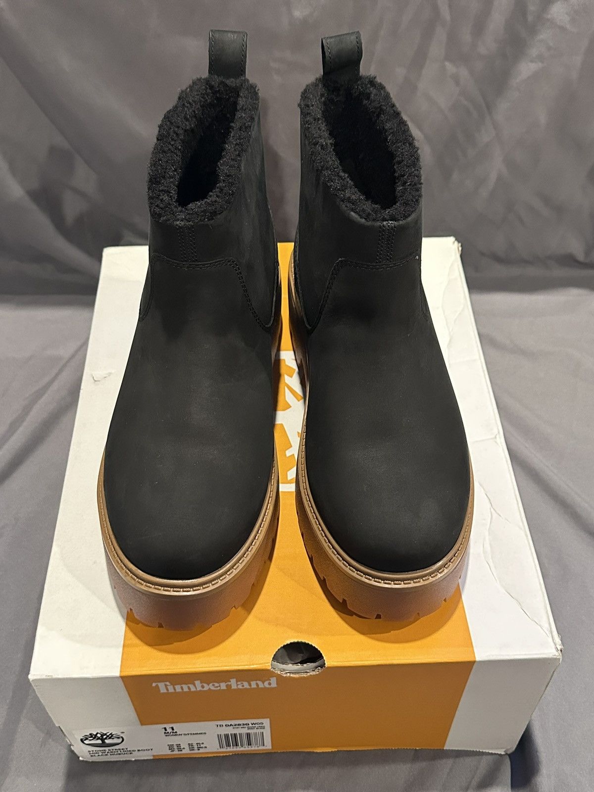 Timberland Timberland Stone Street Mid Warm Lined Boots Black Nubuck 11 Size US 11 / IT 41 - 1 Thumbnail