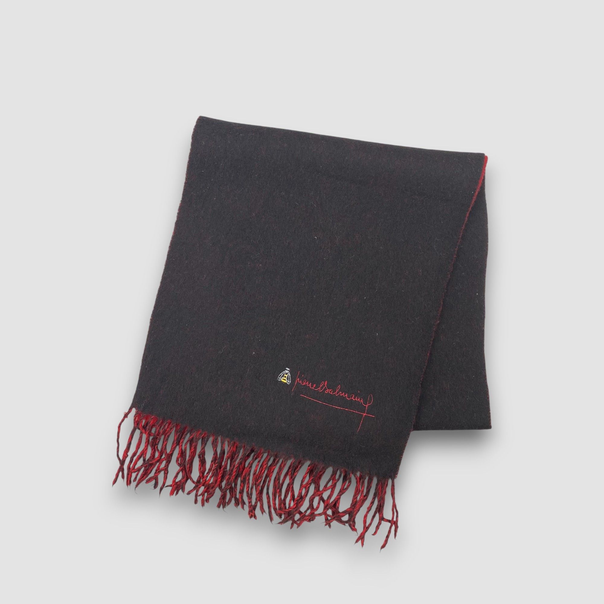 Japanese Brand Vintage Pierre Balmain Scarf Muffler Wool Winter Scarves Size ONE SIZE - 3 Thumbnail