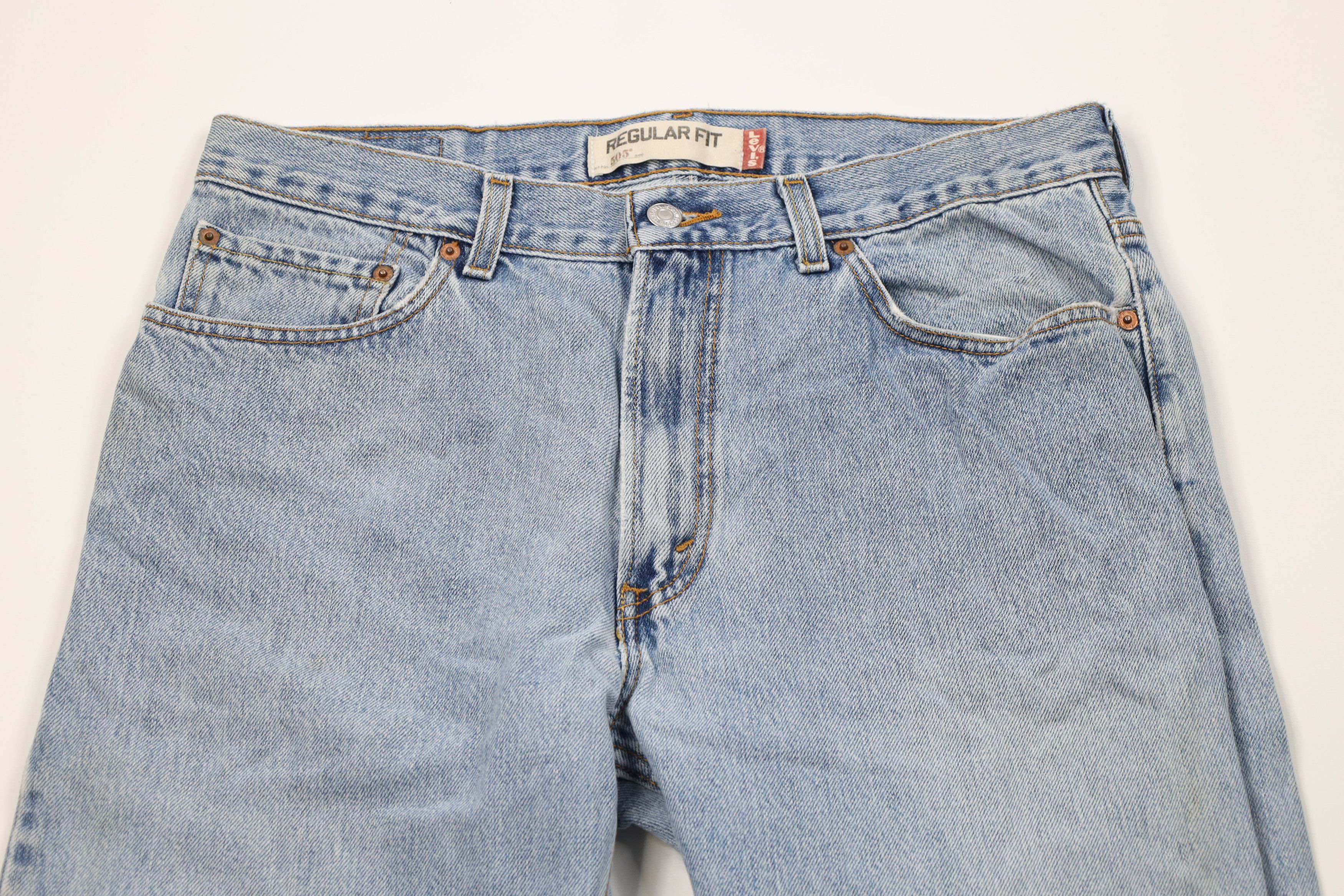 Levi's Vintage Y2K Levis 505 Regular Straight Leg Denim Jeans Blue Size US 35 - 2 Thumbnail