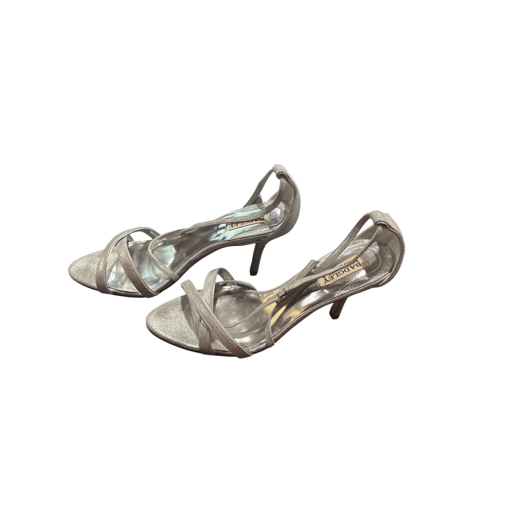 Badgley Mischka Badgley Mischka Strappy Silver Heels 8.5M SKU 9007 Size US 8.5 / IT 38.5 - 3 Thumbnail