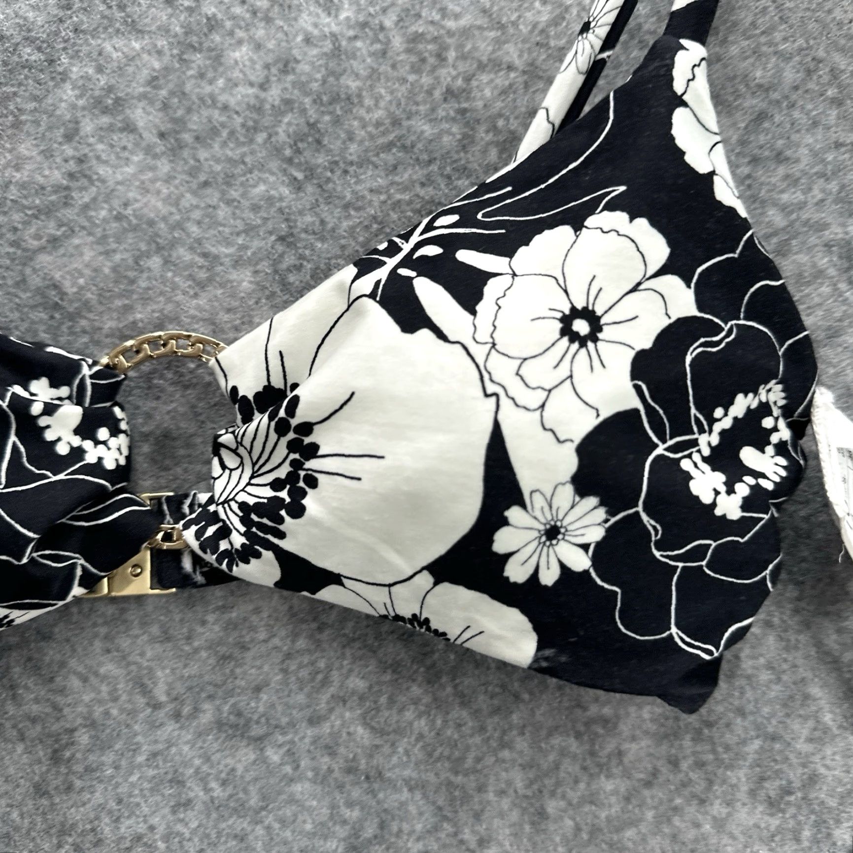 Vintage Seafolly Women's Summer of Love Floral Bikini Top Bralette Black Nylon Elastane Adjustable Strap 6 AU Size M / US 6-8 / IT 42-44 - 6 Thumbnail