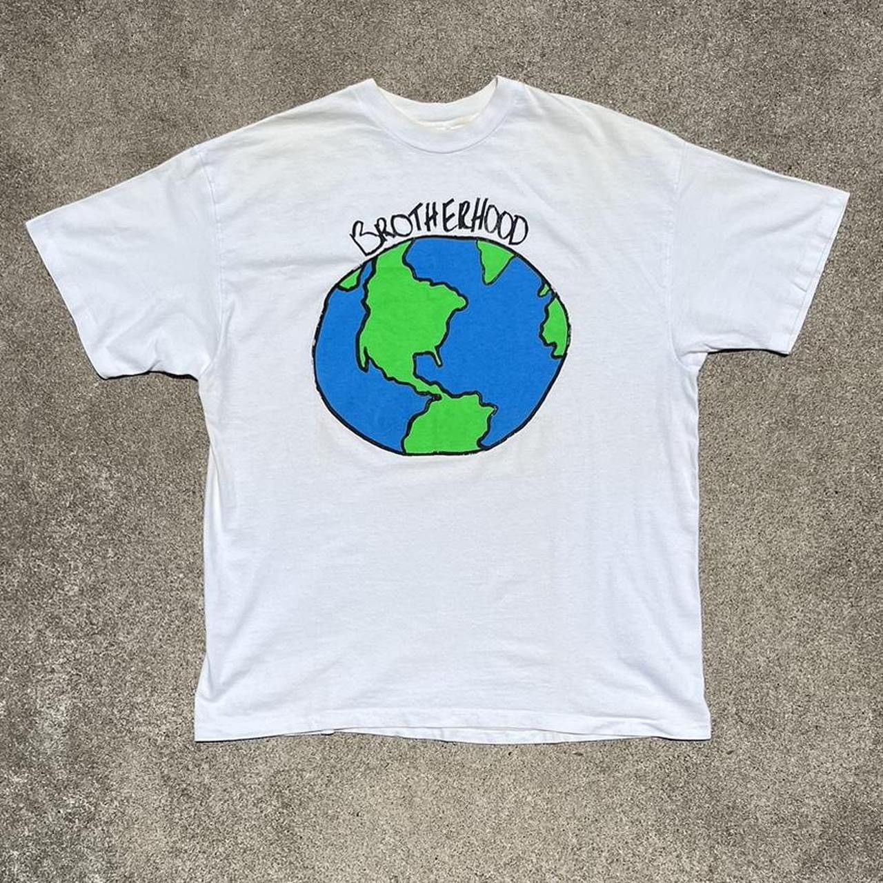 Vintage Vintage “Brotherhood” Globe Tee | Single Stitch | 90s Size US XL / EU 56 / 4 - 2 Thumbnail