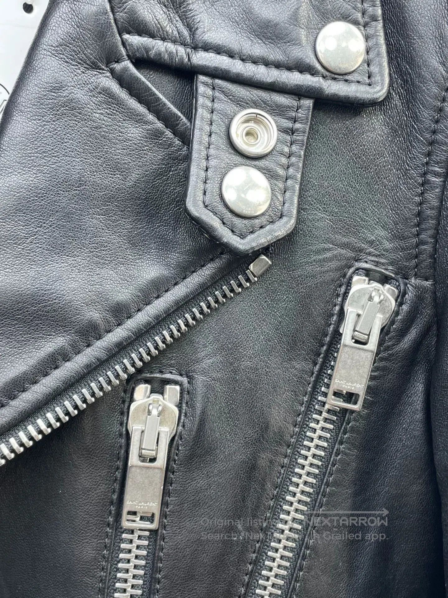 Saint Laurent Paris YSL Saint Laurent Black Biker Jacket. Size XS / US 0-2 / IT 36-38 - 5 Thumbnail