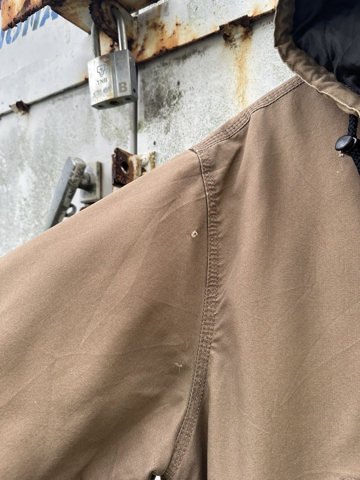 Vintage 👹Vintage Faded Walls Brown Hooded Bomber Jacket Size US M / EU 48-50 / 2 - 12 Thumbnail