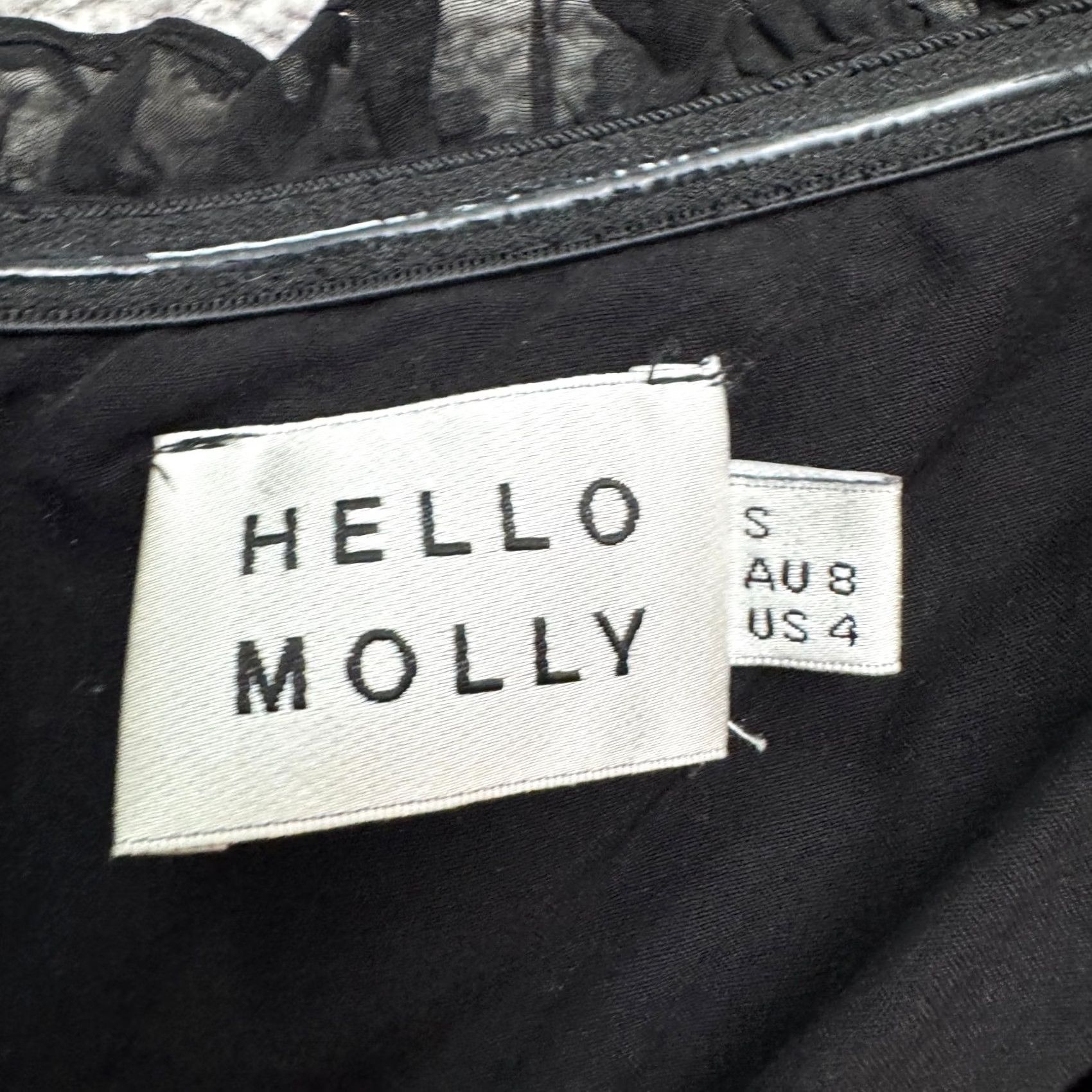 Vintage Hello Molly Strapless Swiss Dot Mini Dress Womens 4 Black Ruffle Hem Ruched LBD Dress Size S / US 4 / IT 40 - 7 Thumbnail