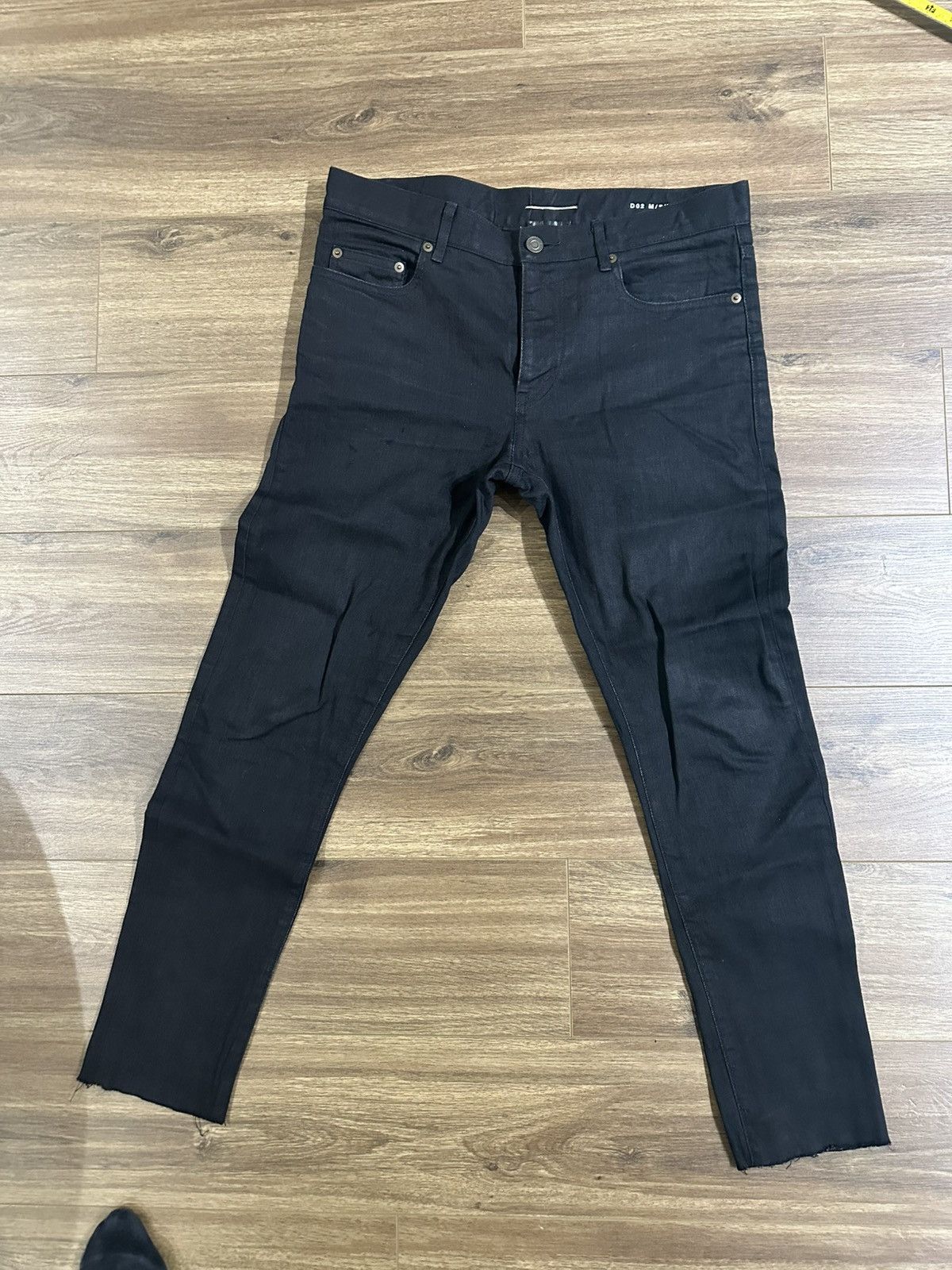 Saint Laurent Paris Saint Laurent D02 black raw cut denim skinny fit Size US 31 - 1 Thumbnail