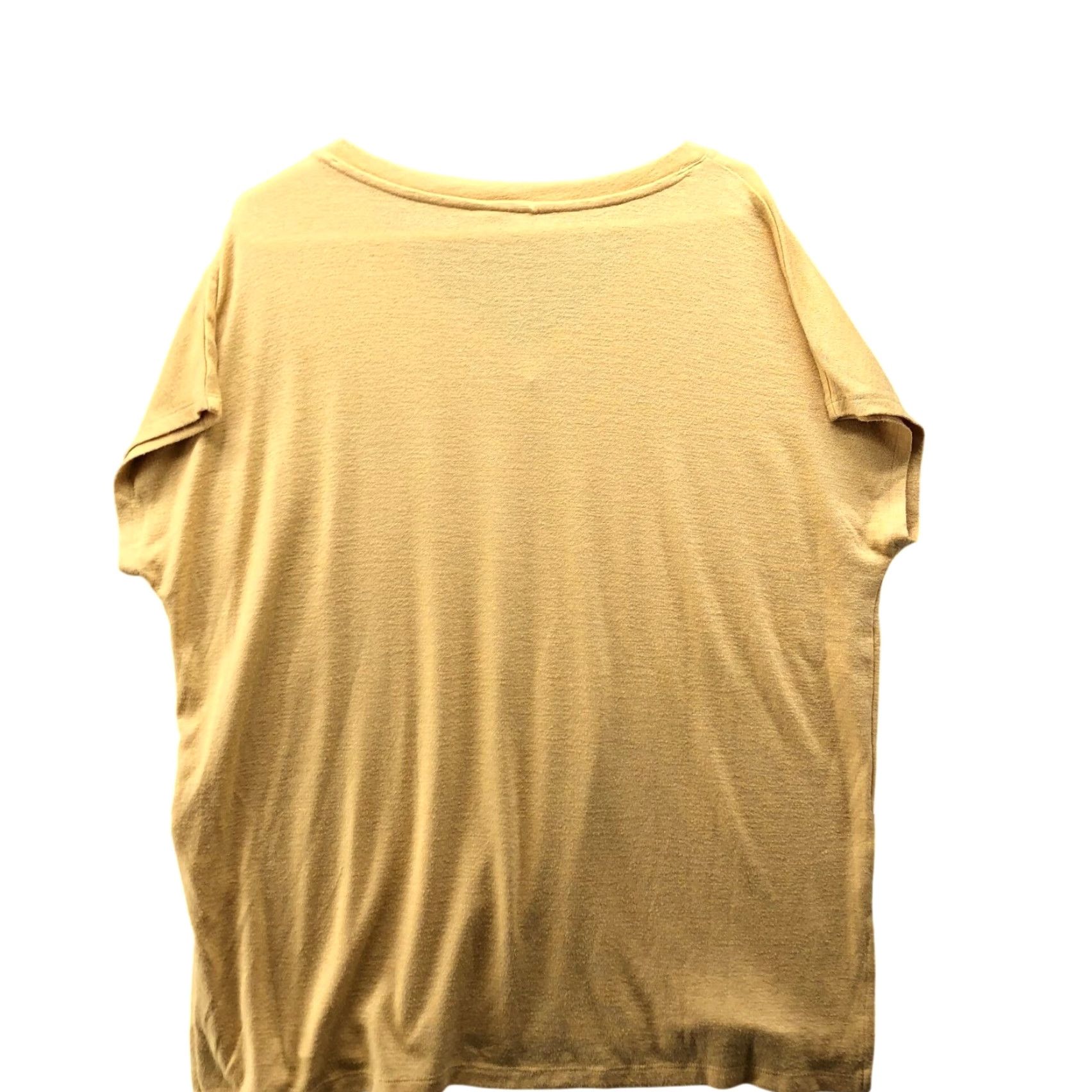 Orvis Orvis T-Shirt Shirt Womens XL Dolman Short Sleeve V-Neck Mustard Yellow Jersey Knit Size XL / US 12-14 / IT 48-50 - 2 Thumbnail