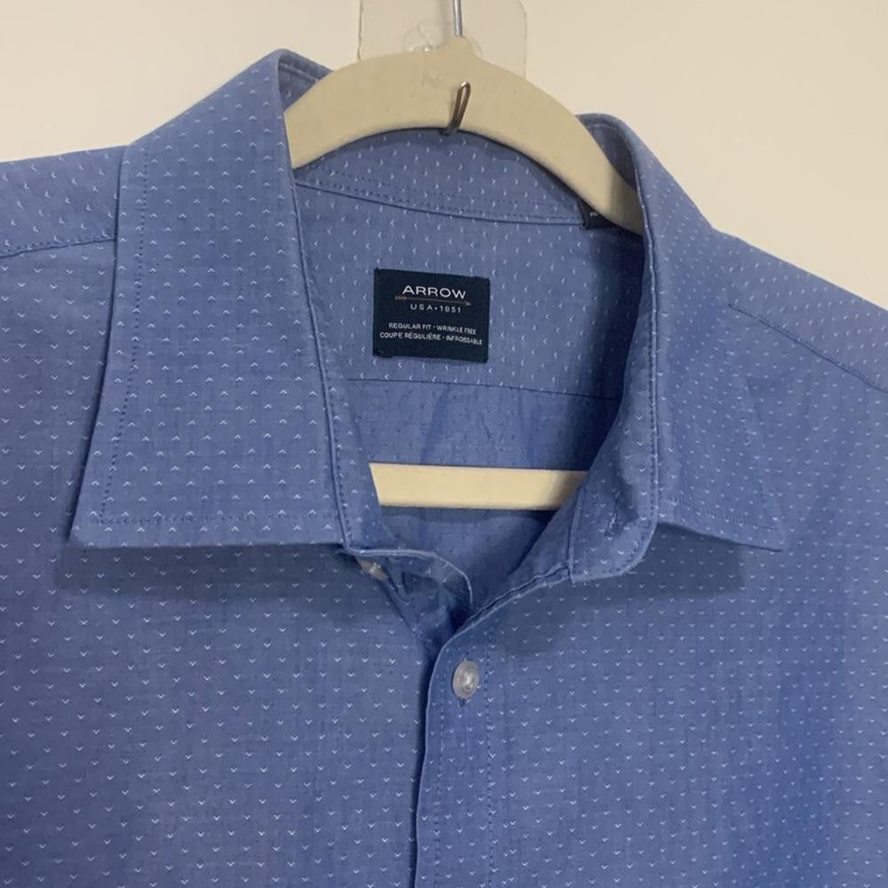 Arrow Arrow Men's Short Sleeve Shirt - Blue Casual Wear Size US XL / EU 56 / 4 - 2 Thumbnail
