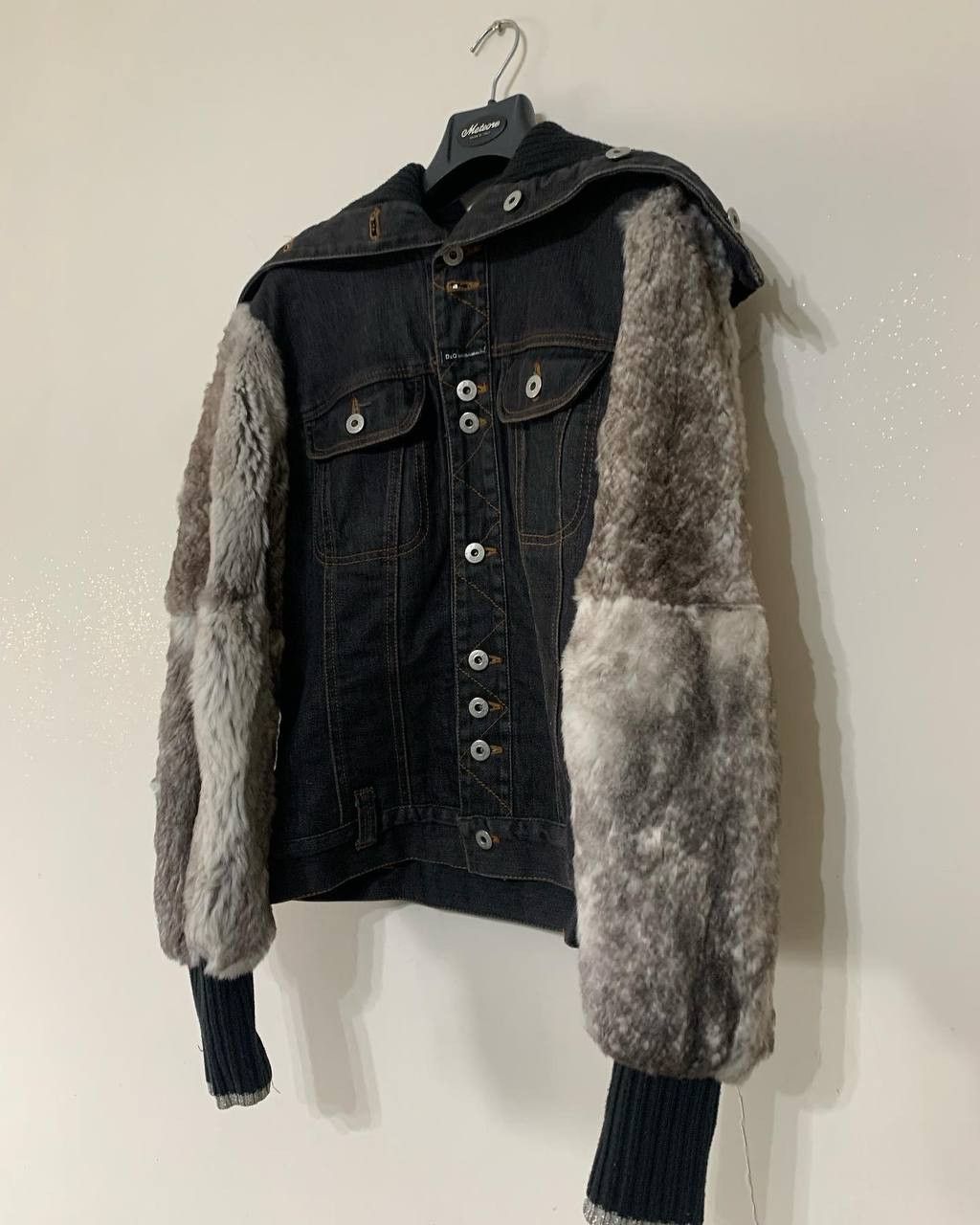 Dolce & Gabbana Vintage D&G Dolce Gabbana Rabbit Fur Denim Jacket sz.L Size L / US 10 / IT 46 - 3 Thumbnail