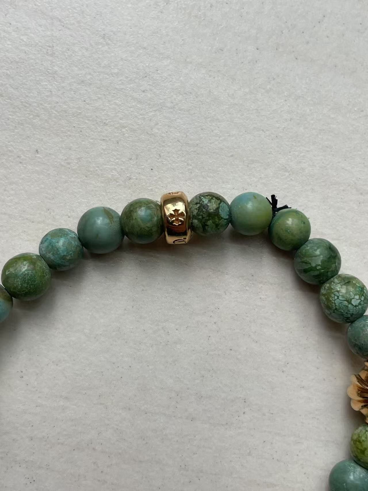Chrome Hearts Chrome Hearts 22K Gold Cross Turquoise Beaded Bracelet Size ONE SIZE - 9 Thumbnail