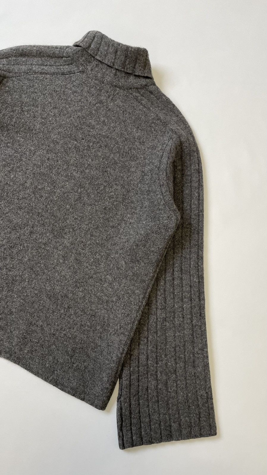Dries Van Noten Boxy Fit Felted Gray Wool Sweater Size US M / EU 48-50 / 2 - 12 Thumbnail