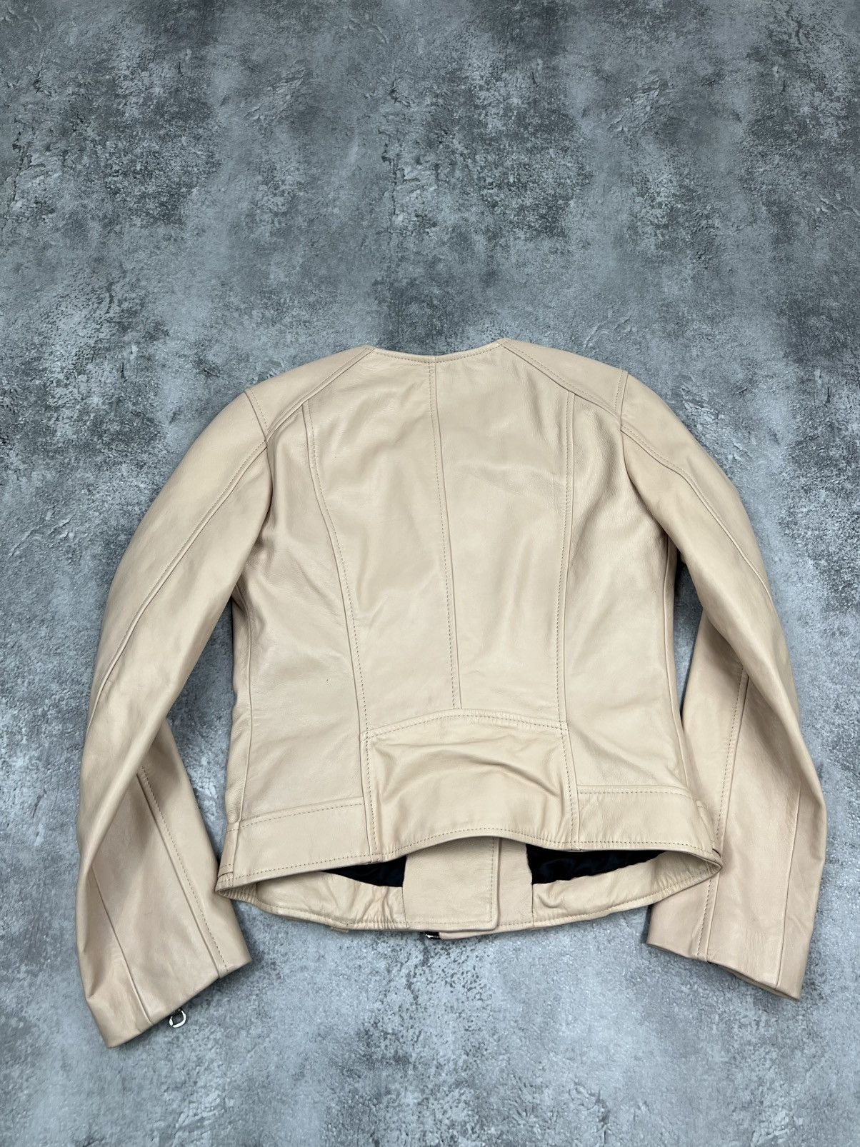 Other Uterque Womens Beige Leather Jacket Size S / US 4 / IT 40 - 9 Thumbnail