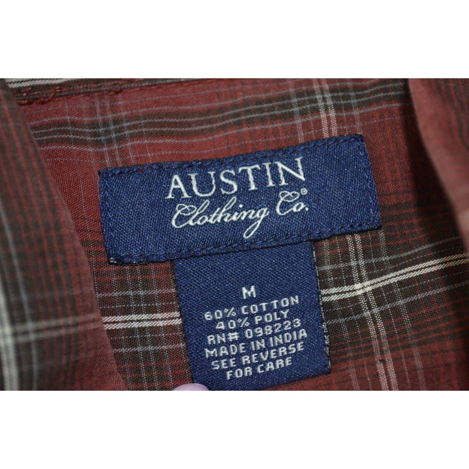 Other Austin Clothing Co. Burgundy Plaid Long Sleeve Collared Sz M Size US M / EU 48-50 / 2 - 3 Thumbnail