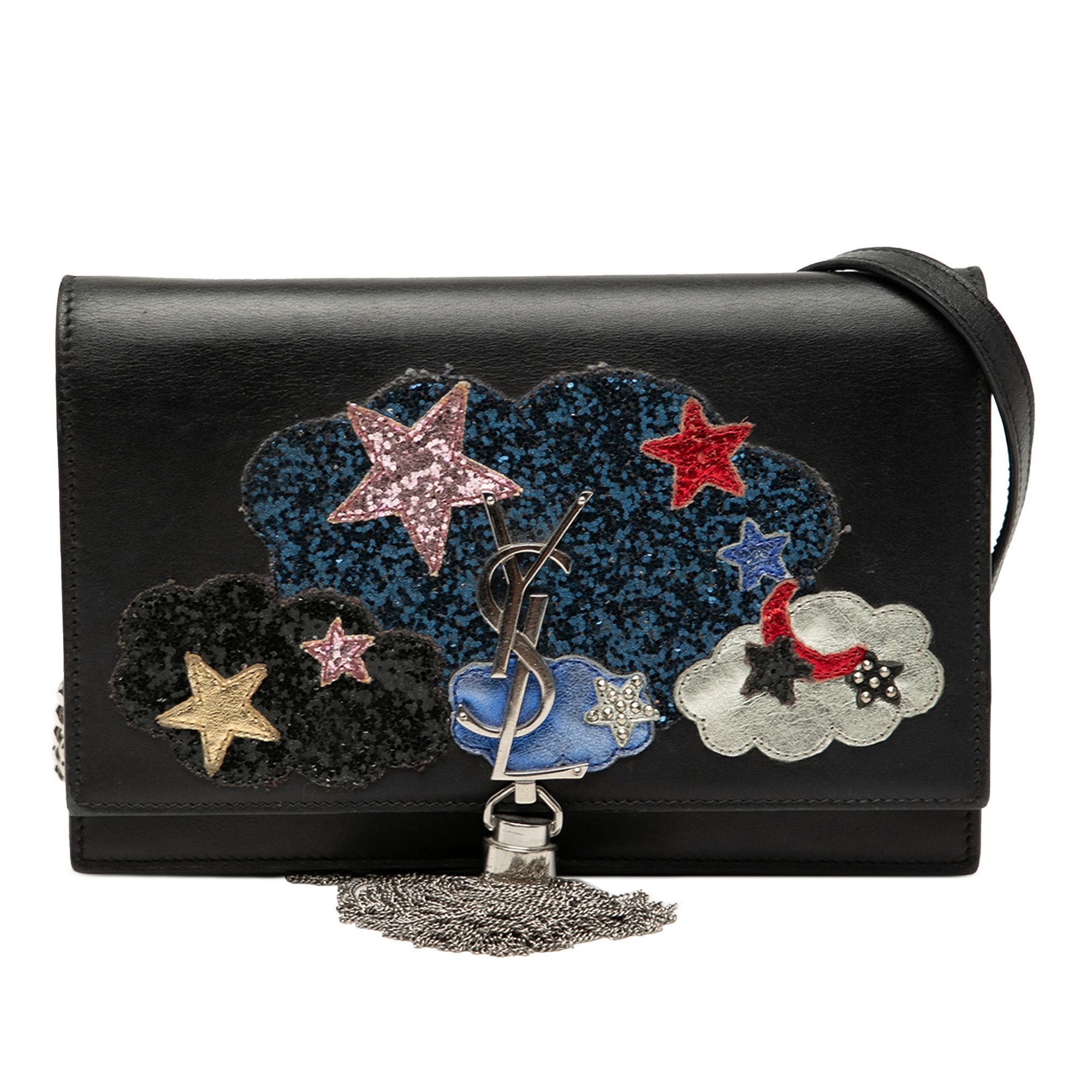 Yves Saint Laurent Yves Saint Laurent Calfskin Cloud Star Applique Classic Monogram Kate Tassel Wallet on Chain Size ONE SIZE - 1 Thumbnail