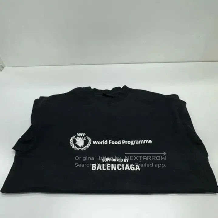 Balenciaga Balenciaga x WFP Black Logo T. Size US XXS / EU 40 - 5 Thumbnail