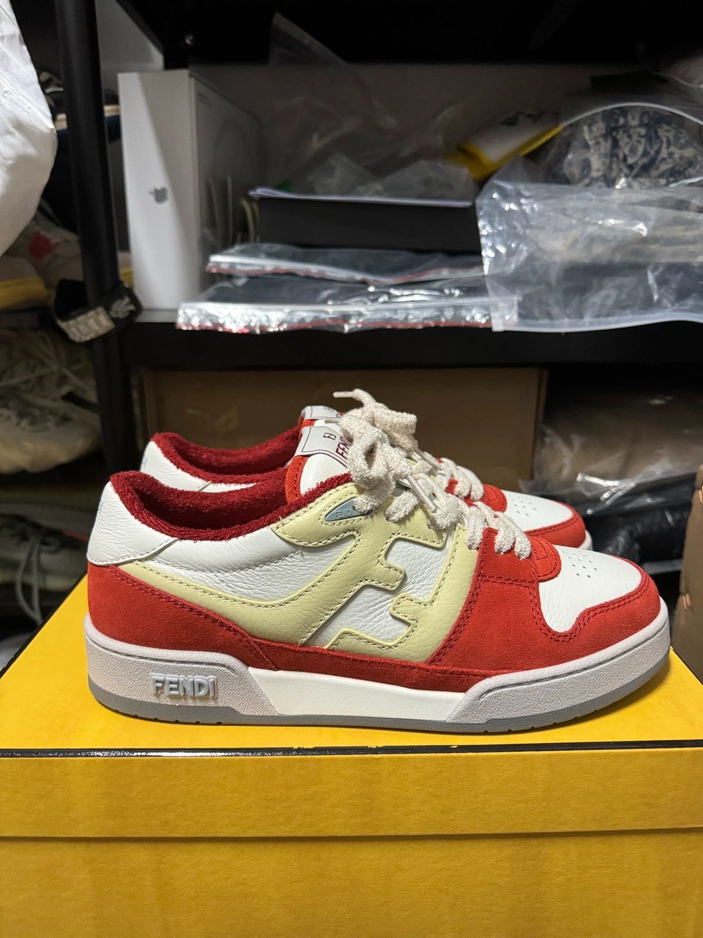 Fendi Fendi match white red 40 sneakers Size US 7 / EU 40 - 3 Thumbnail
