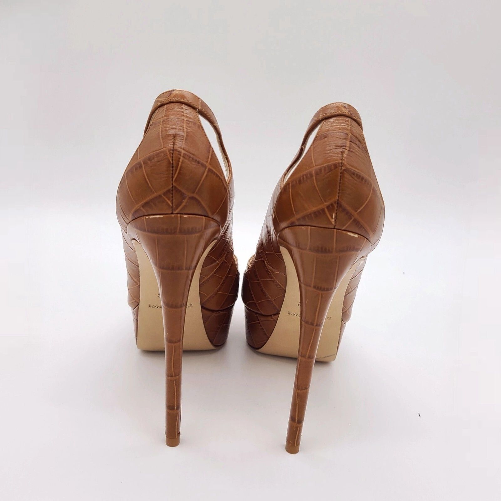 Emporio Armani Emporio Armani LIMITED Tan Leather Croc 5" Stilettos w/ COA Size US 9 / IT 39 - 8 Thumbnail