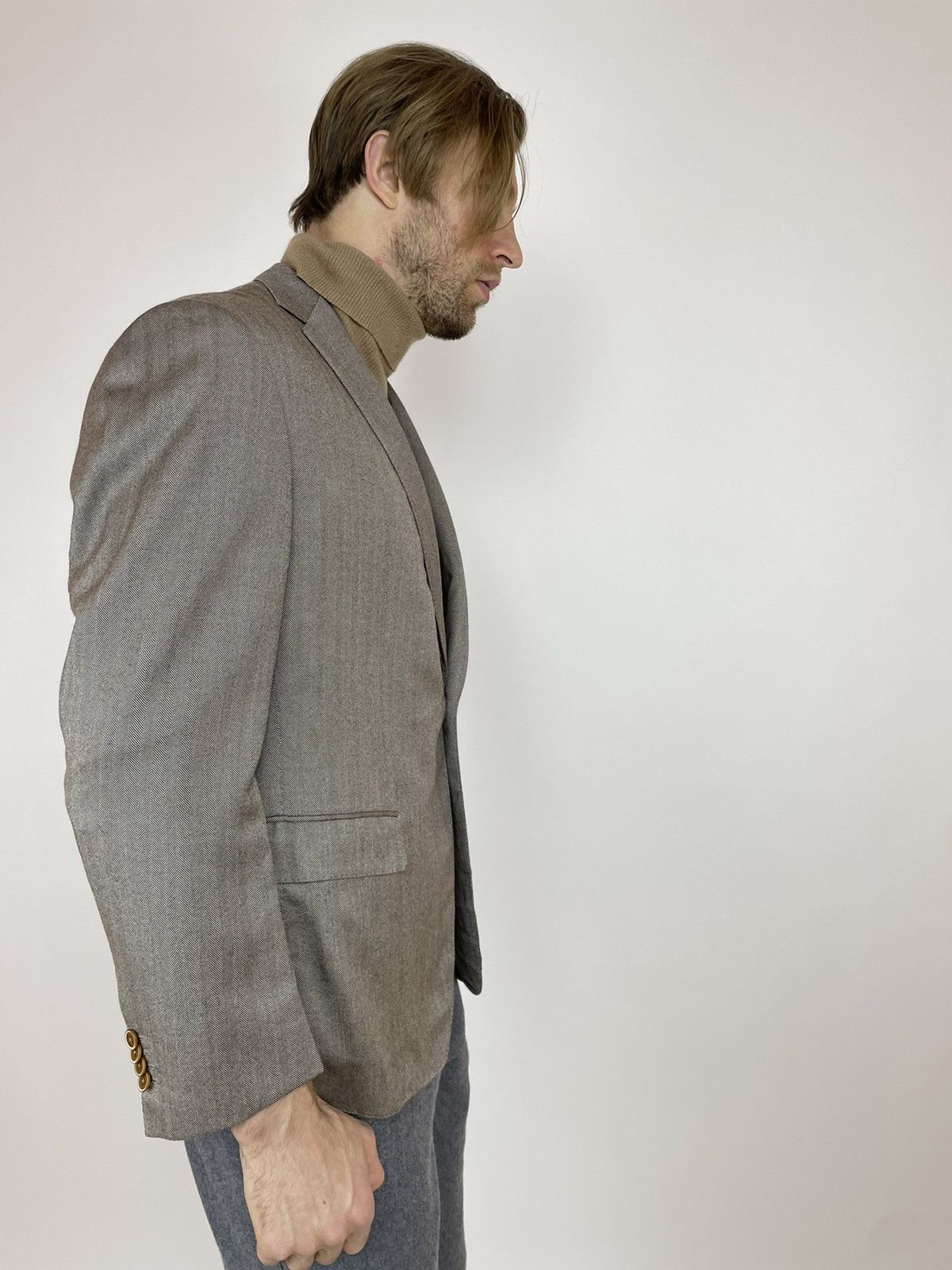 Designer × SCABAL SCABAL Cashmere Blazer one button Mens size 56R Size 46R - 8 Thumbnail